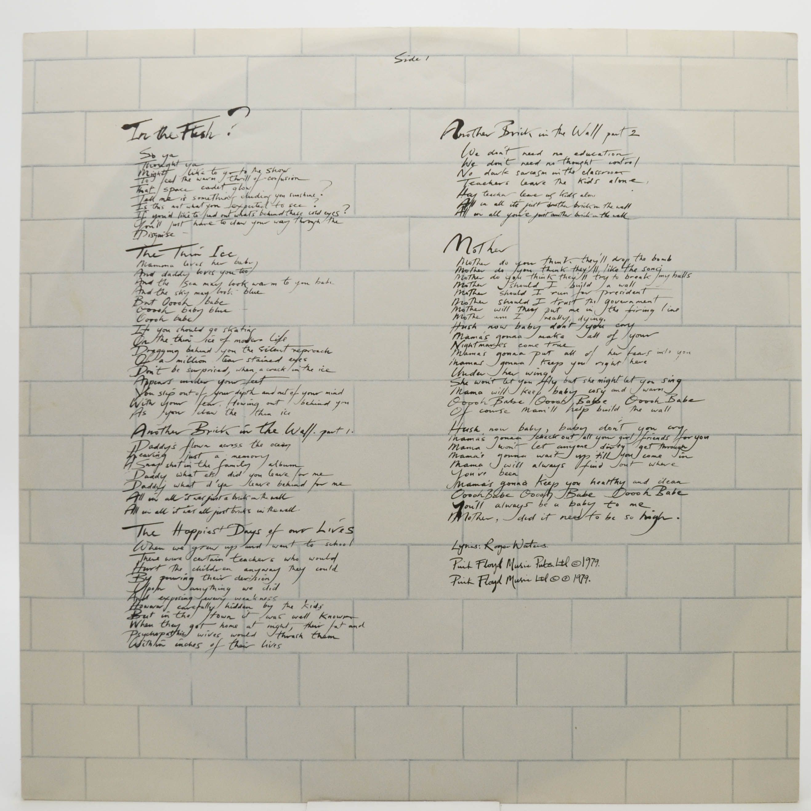 Виниловая пластинка Pink Floyd — The Wall (2LP), 1979