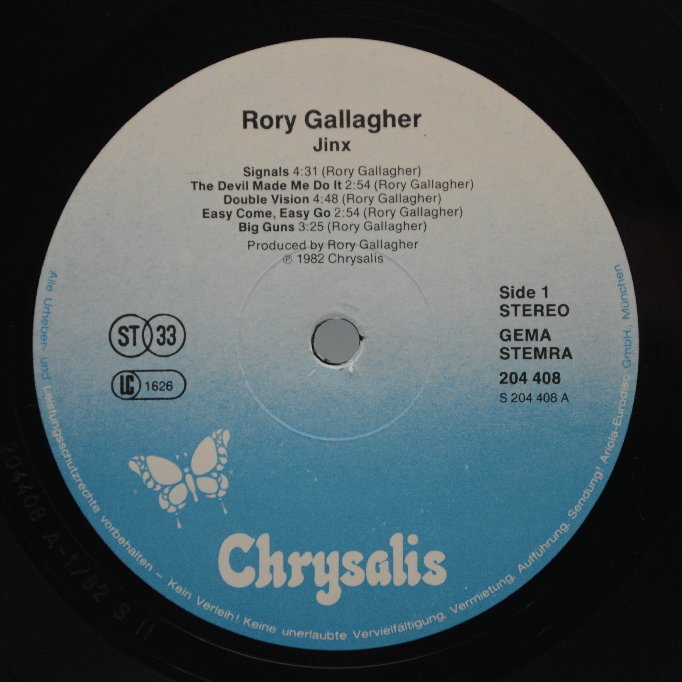 Виниловая пластинка Rory Gallagher — Jinx, 1982