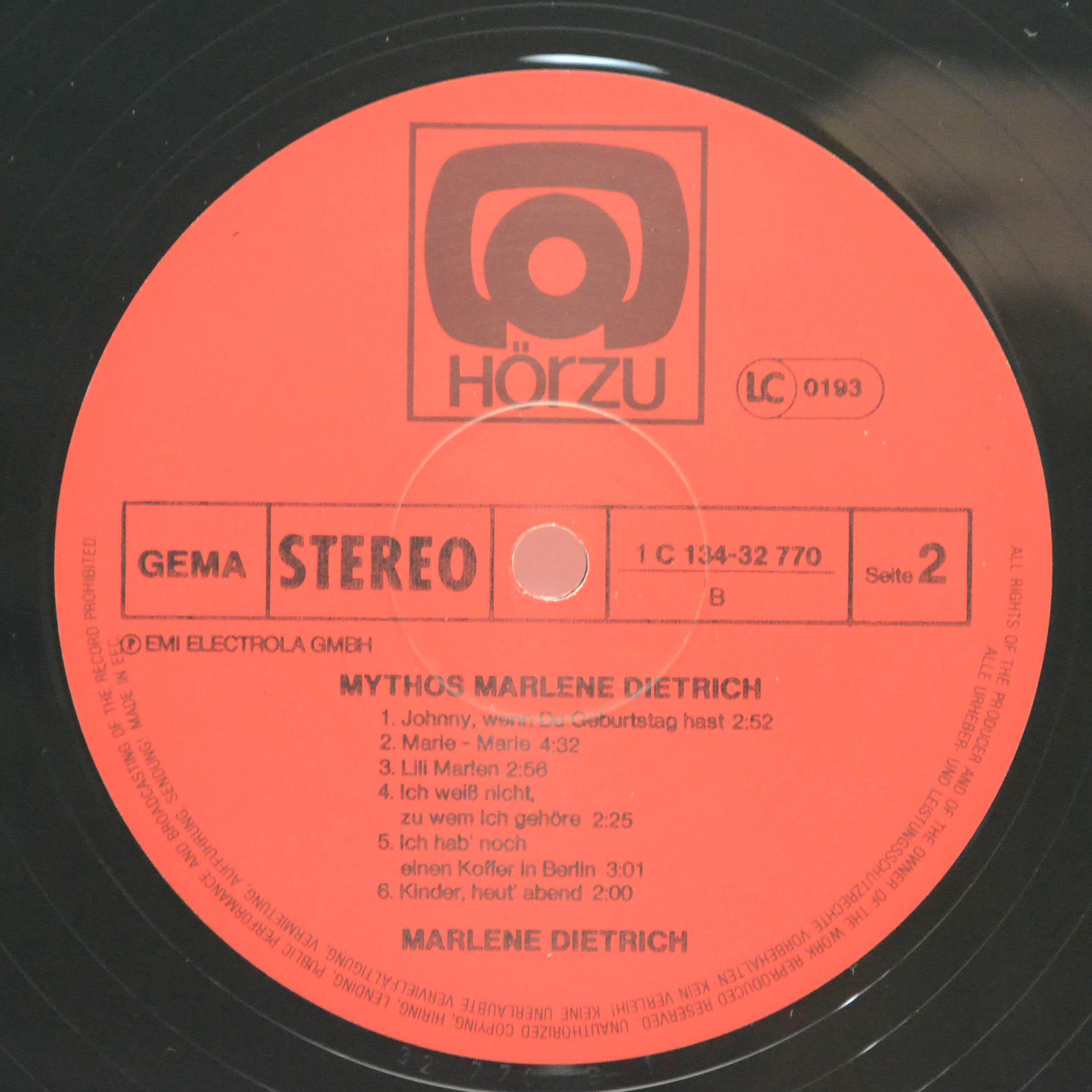 Виниловая пластинка Marlene Dietrich — Mythos Marlene Dietrich (2LP), 1978