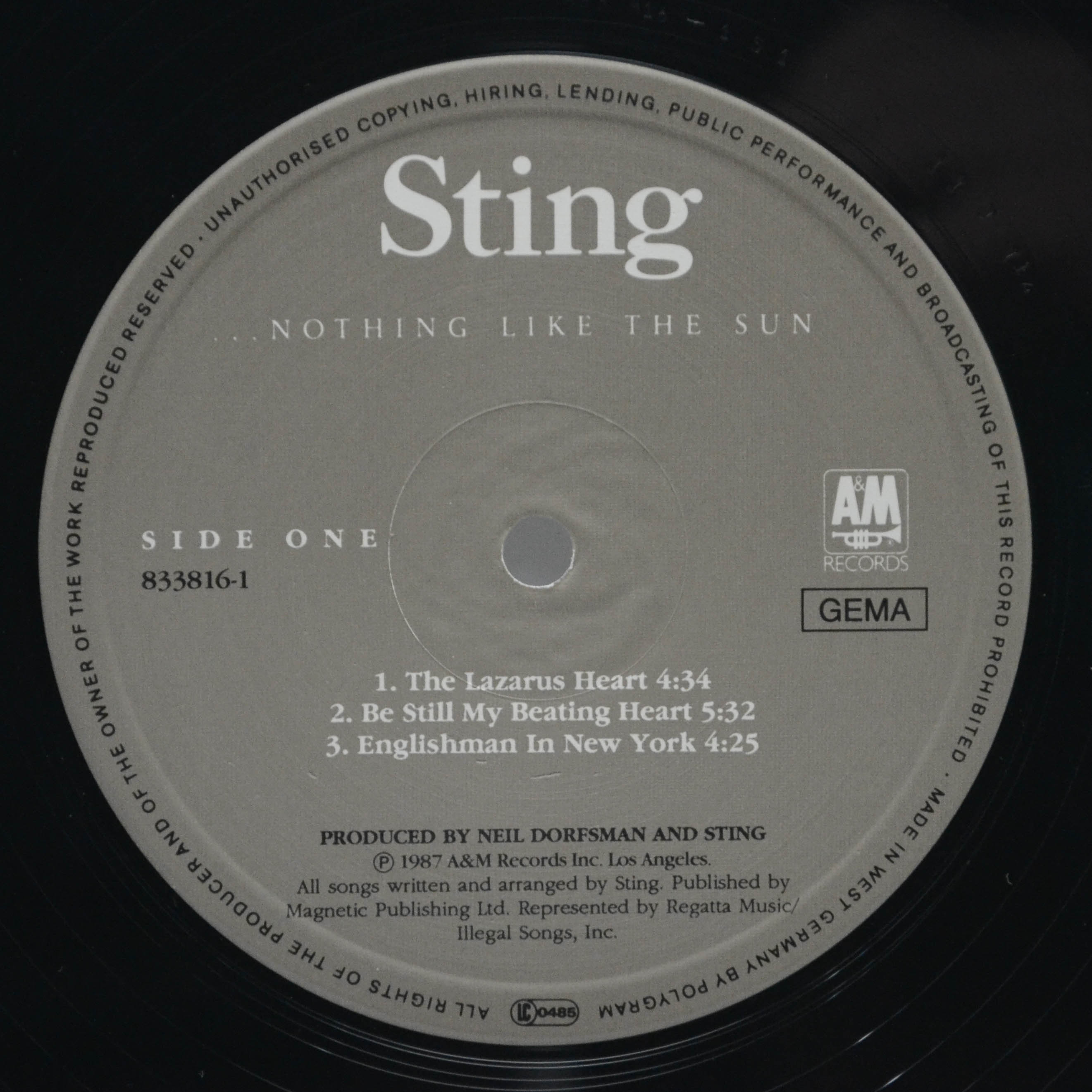 Sting — ...Nothing Like The Sun (2LP), 1987