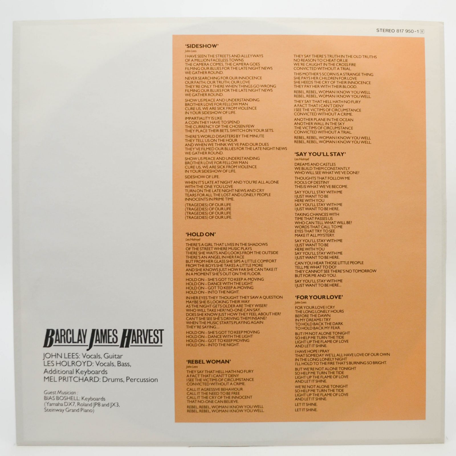 Виниловая пластинка Barclay James Harvest — Victims Of Circumstance, 1984