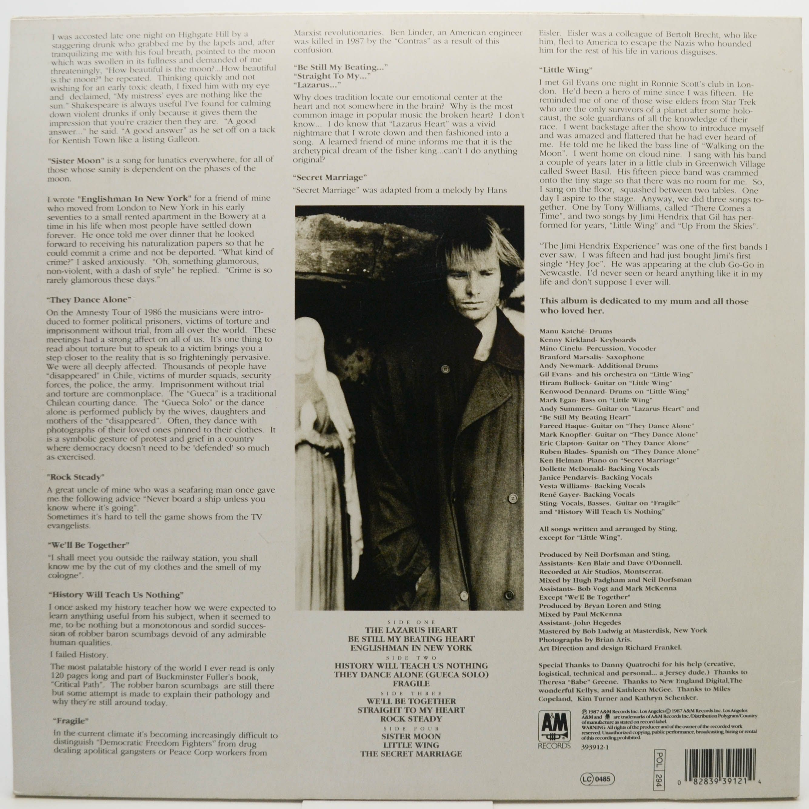 Sting — ...Nothing Like The Sun (2LP), 1987