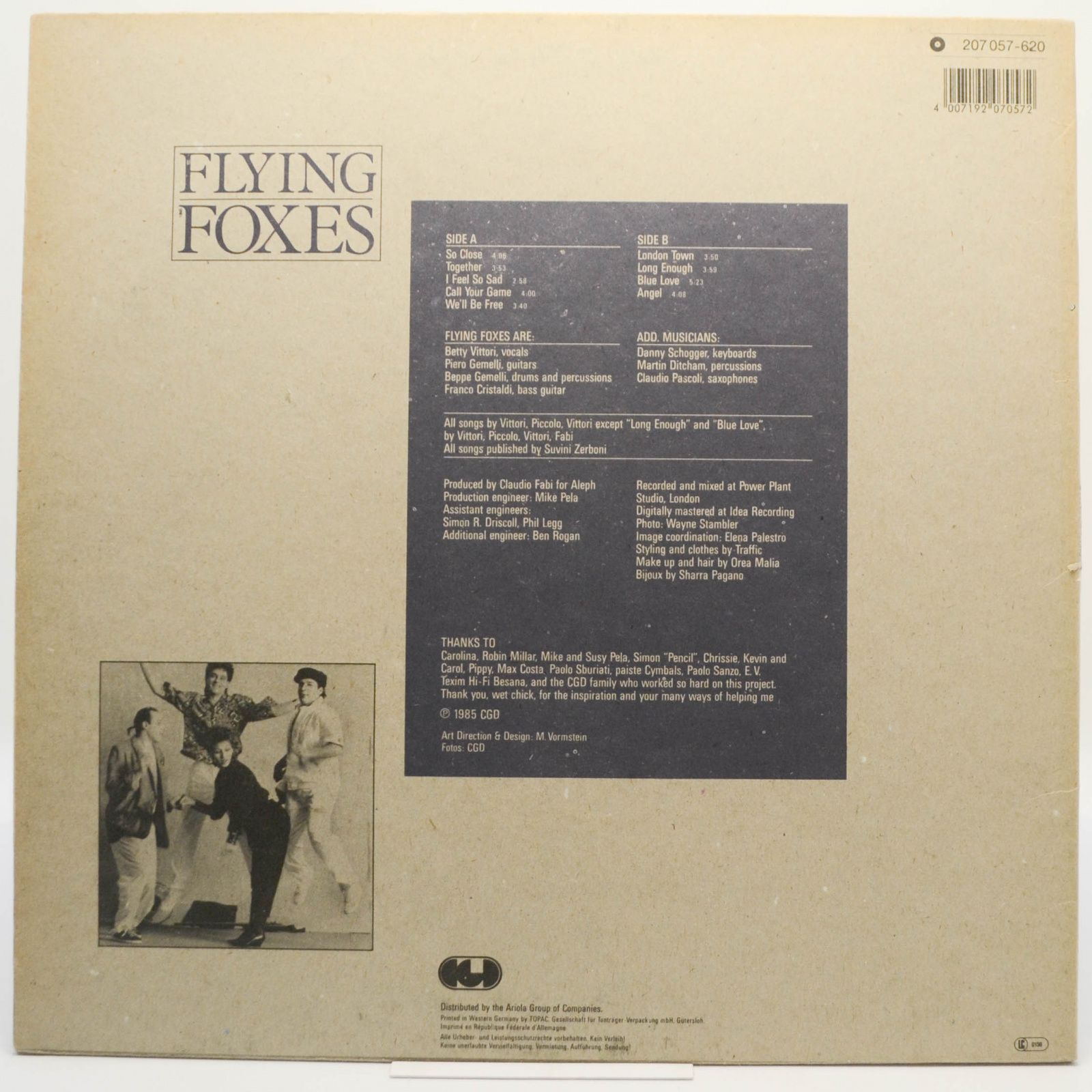 Виниловая пластинка Flying Foxes — Flying Foxes, 1985