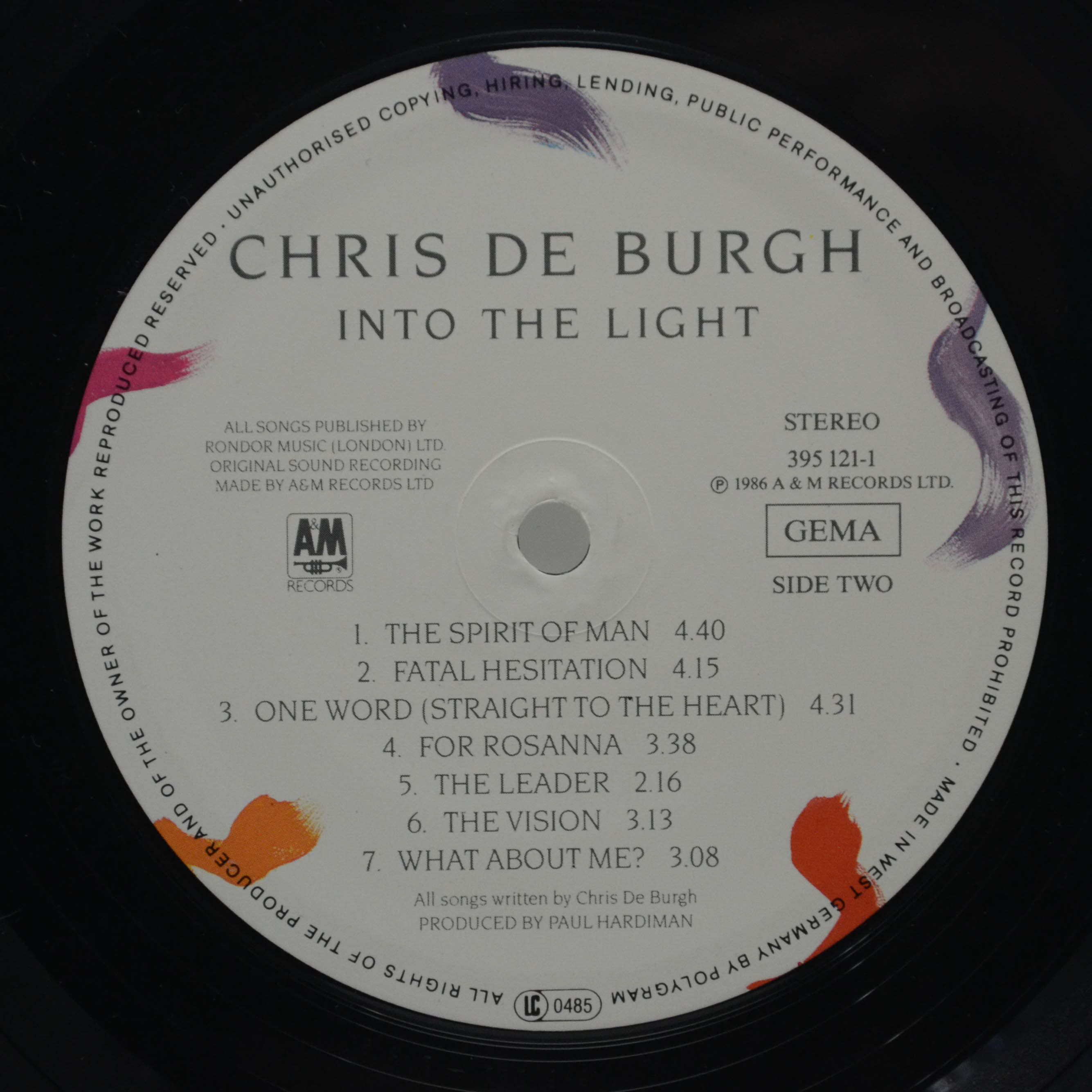 Виниловая пластинка Chris de Burgh — Into The Light, 1986