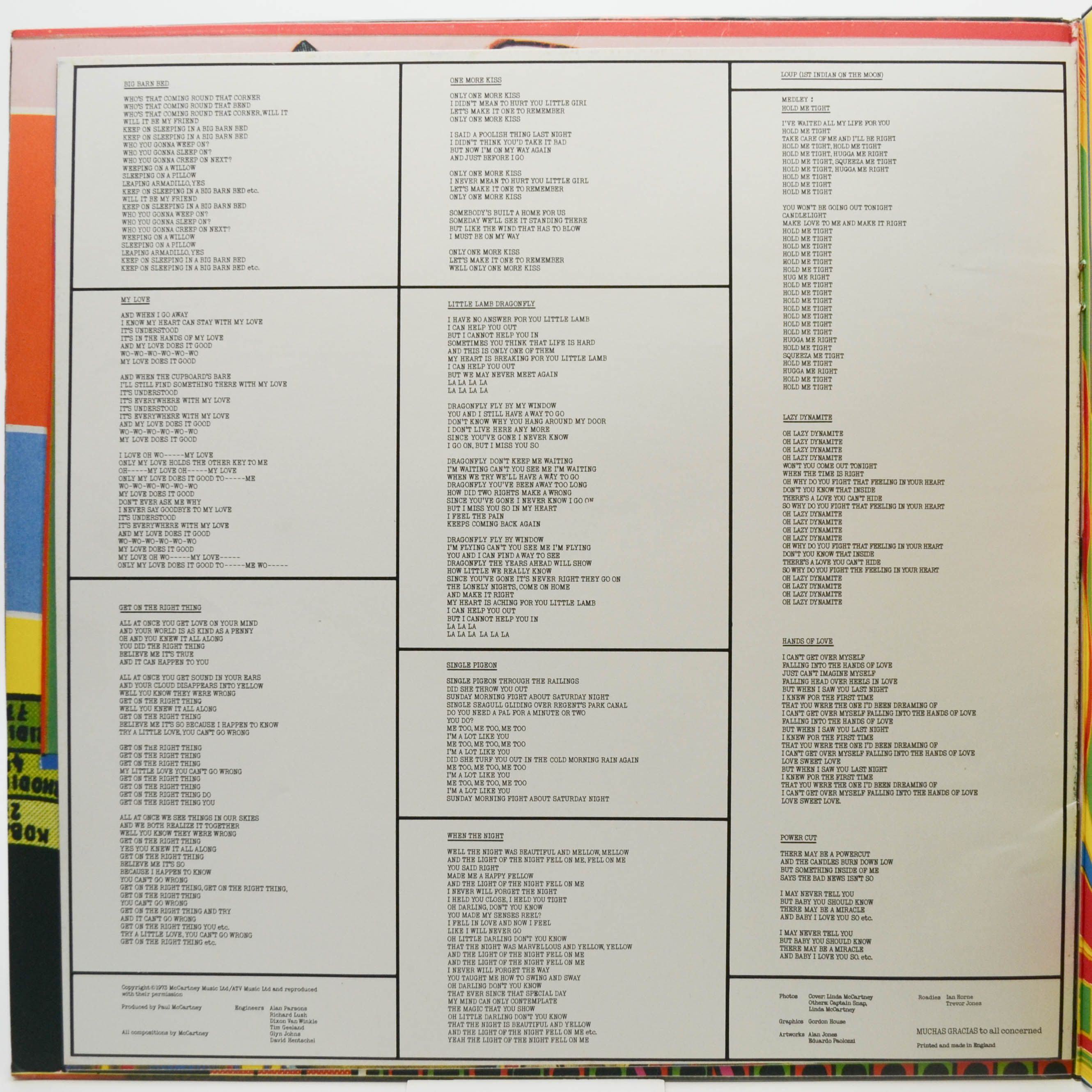 Paul McCartney & Wings — Red Rose Speedway (UK, booklet), 1973