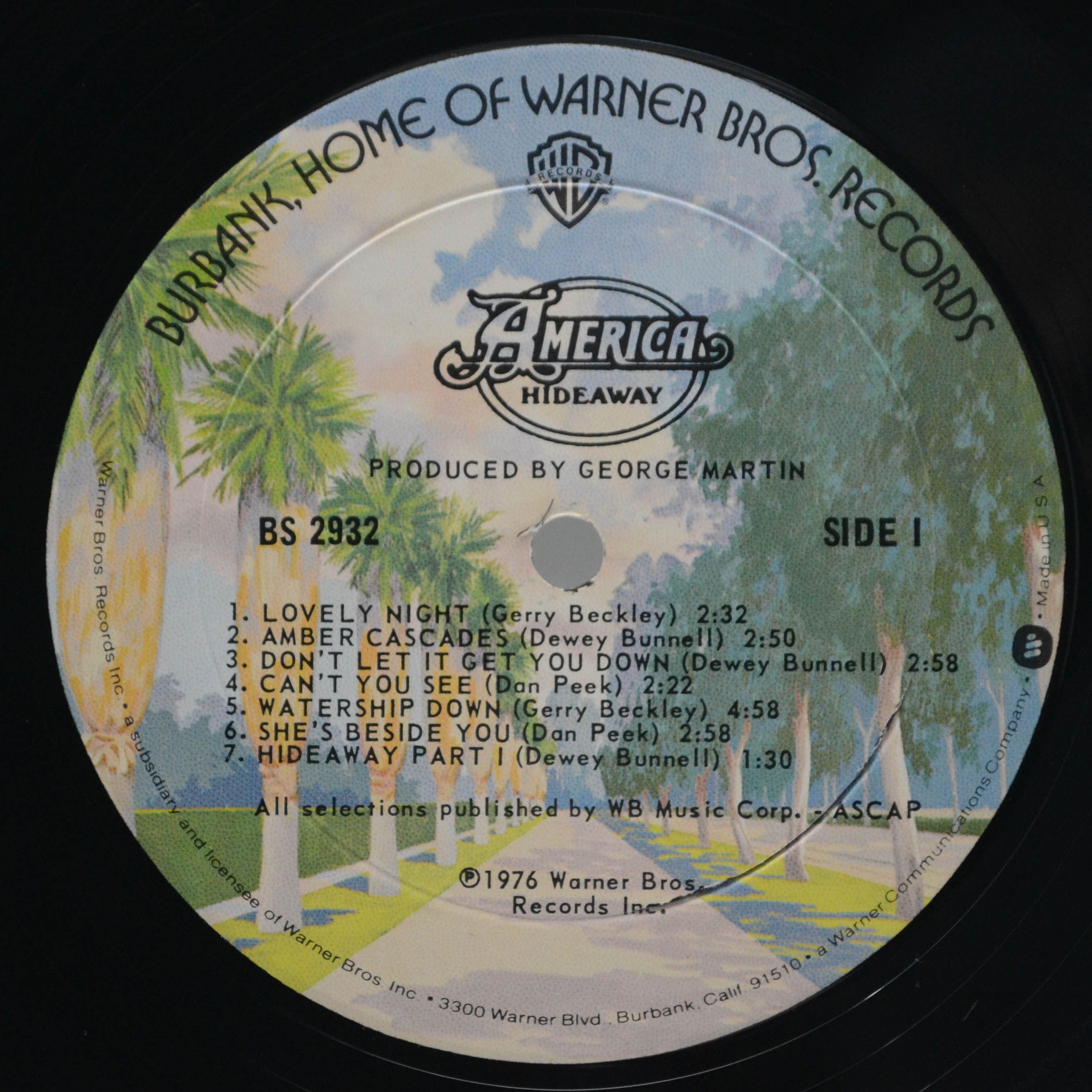 Виниловая пластинка America — Hideaway (1-st, USA), 1976