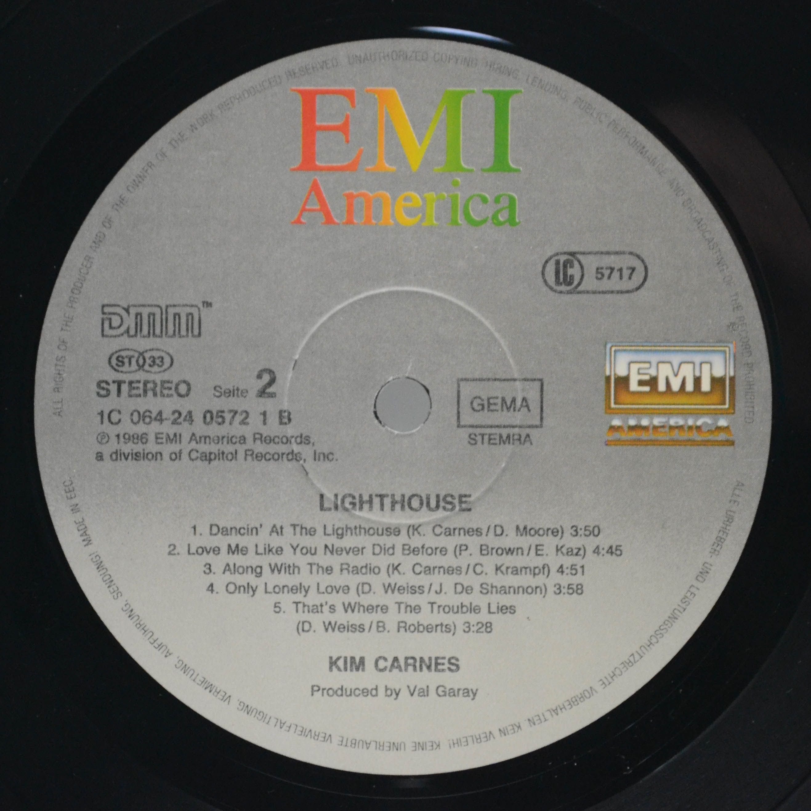 Виниловая пластинка Kim Carnes — Lighthouse, 1986