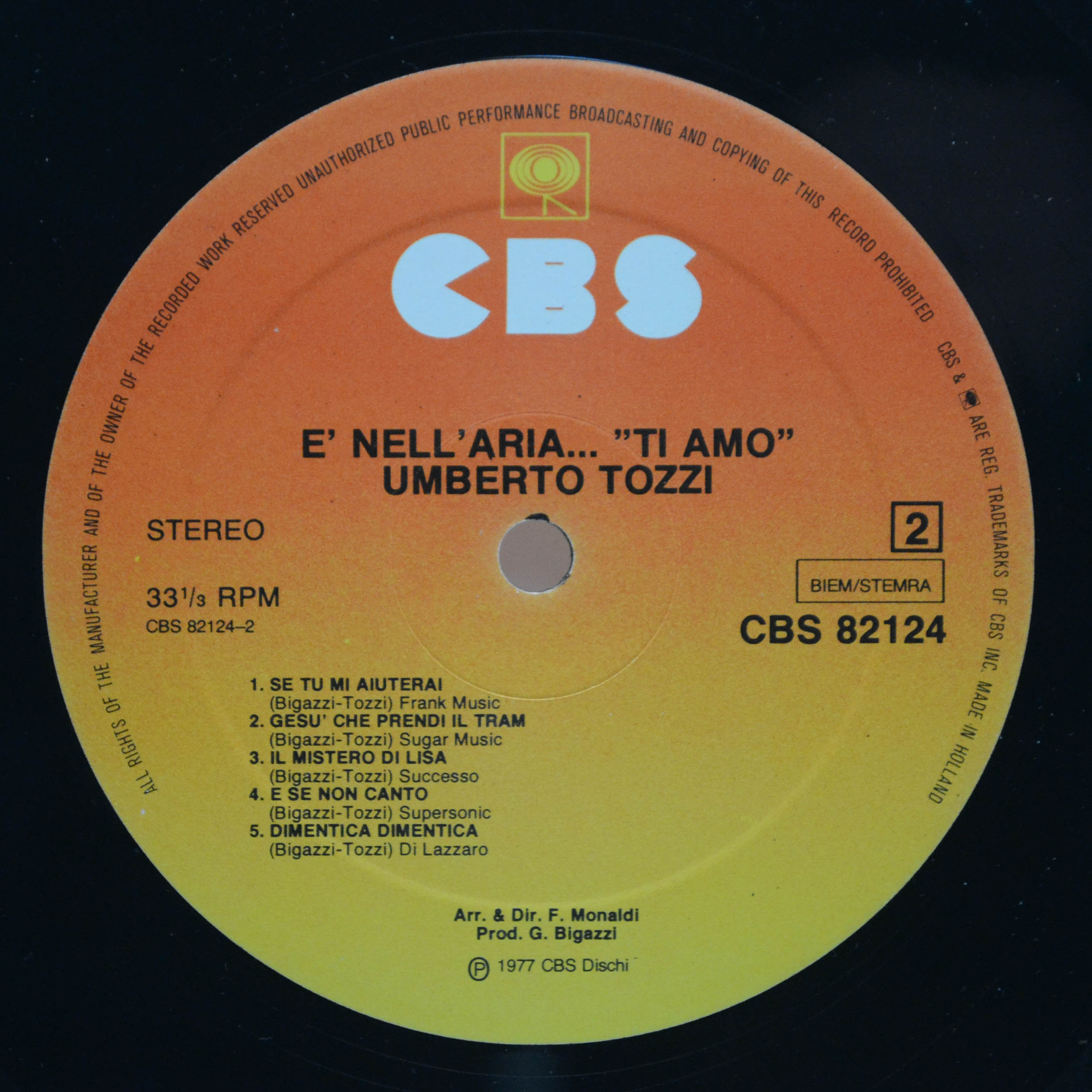 Виниловая пластинка Umberto Tozzi — È Nell'Aria...Ti Amo, 1977