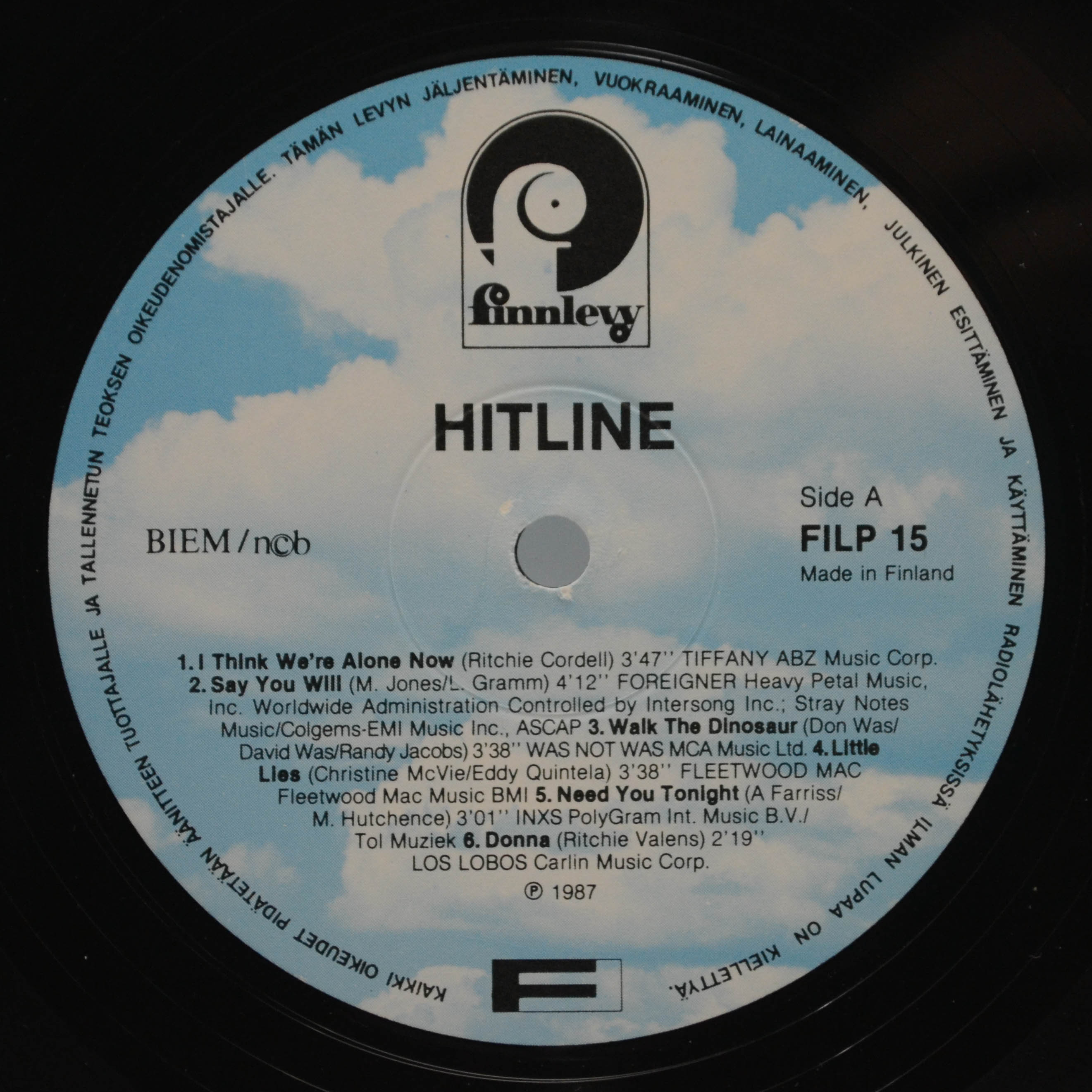 Various — Hitline (2LP), 1987
