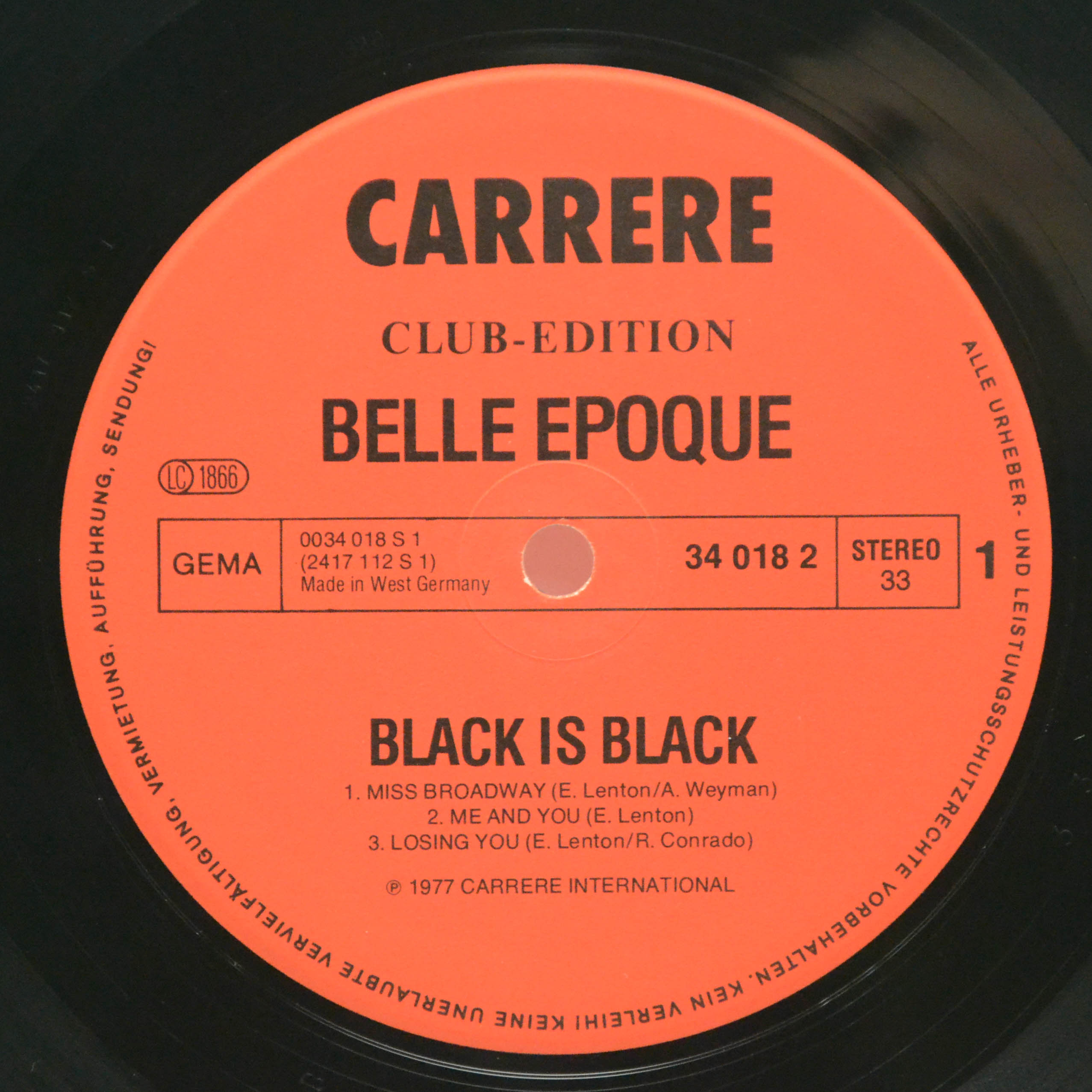 Belle Epoque — Black Is Black, 1977
