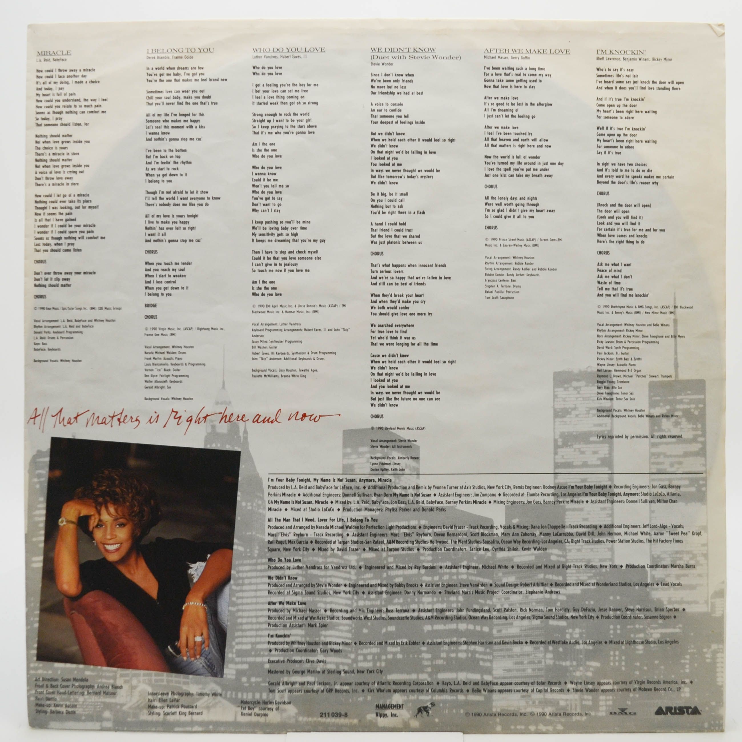 Виниловая пластинка Whitney Houston — I'm Your Baby Tonight, 1990