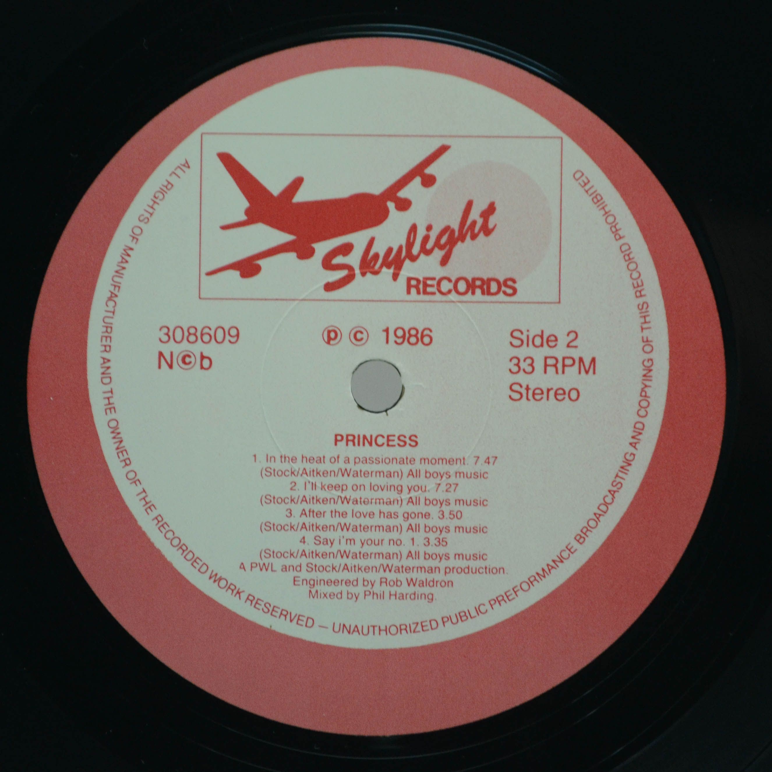 Виниловая пластинка Princess — Princess, 1986