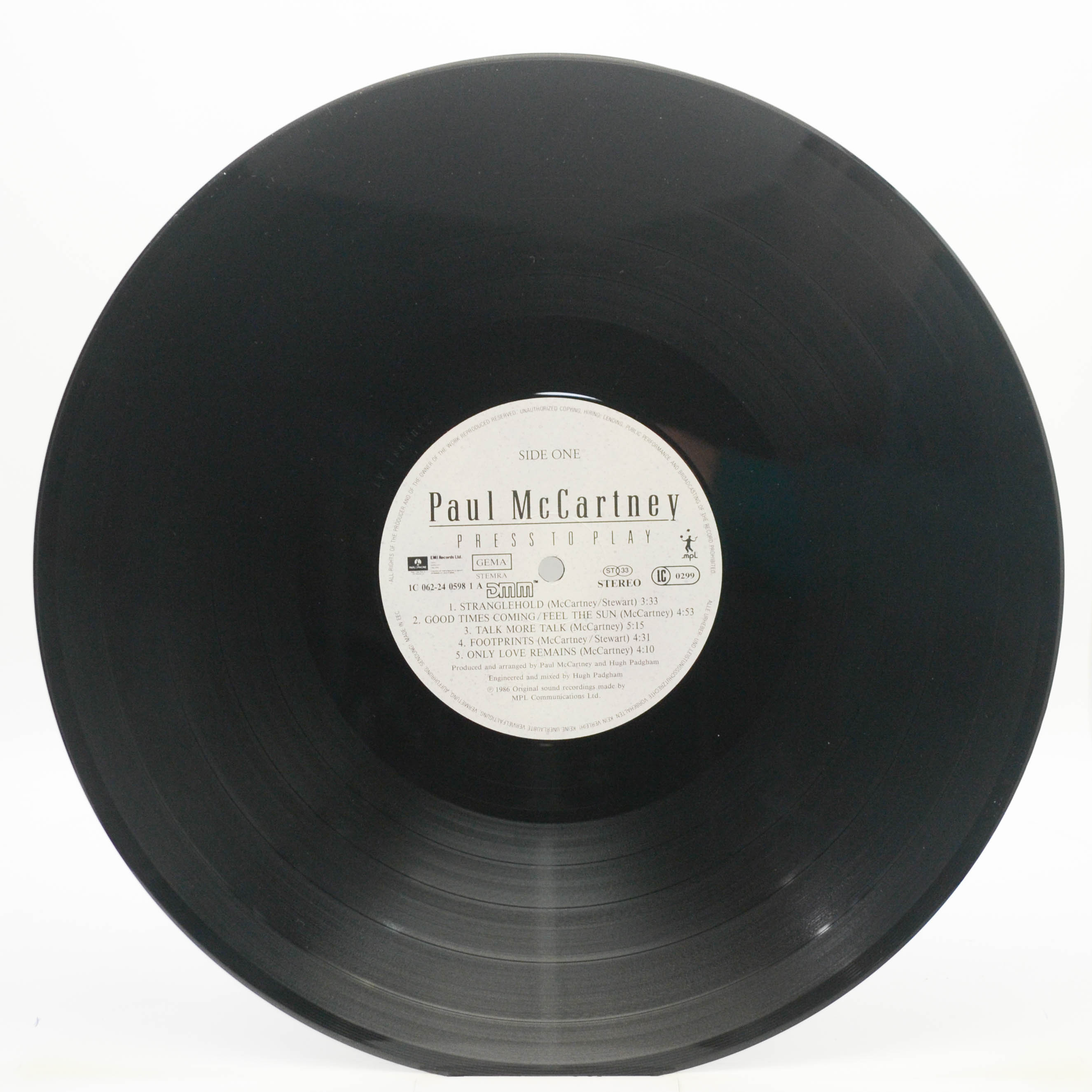 Виниловая пластинка Paul McCartney — Press To Play, 1986