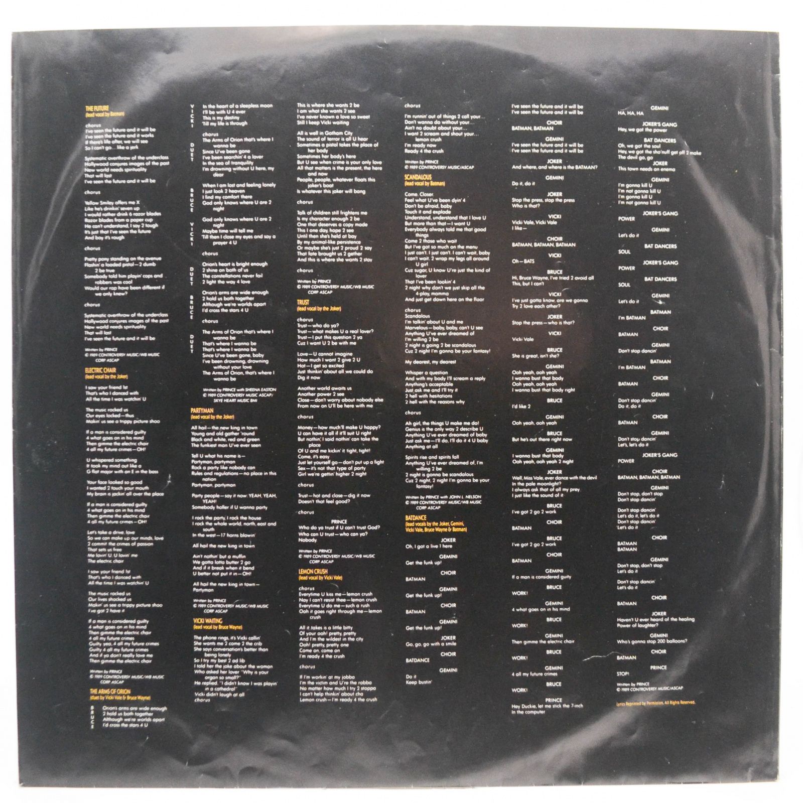 Виниловая пластинка Prince — Batman™ (Motion Picture Soundtrack), 1989