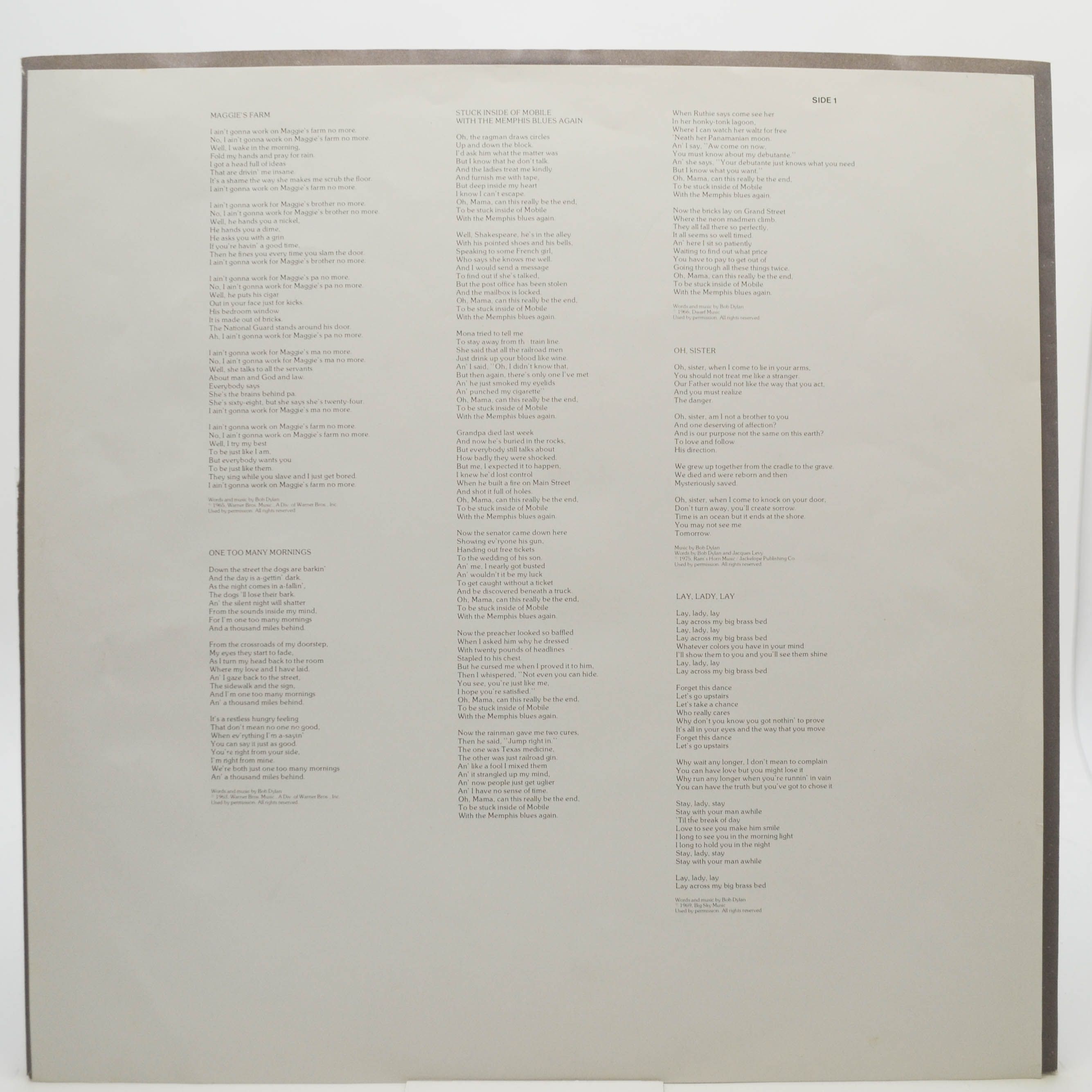 Bob Dylan — Hard Rain, 1976