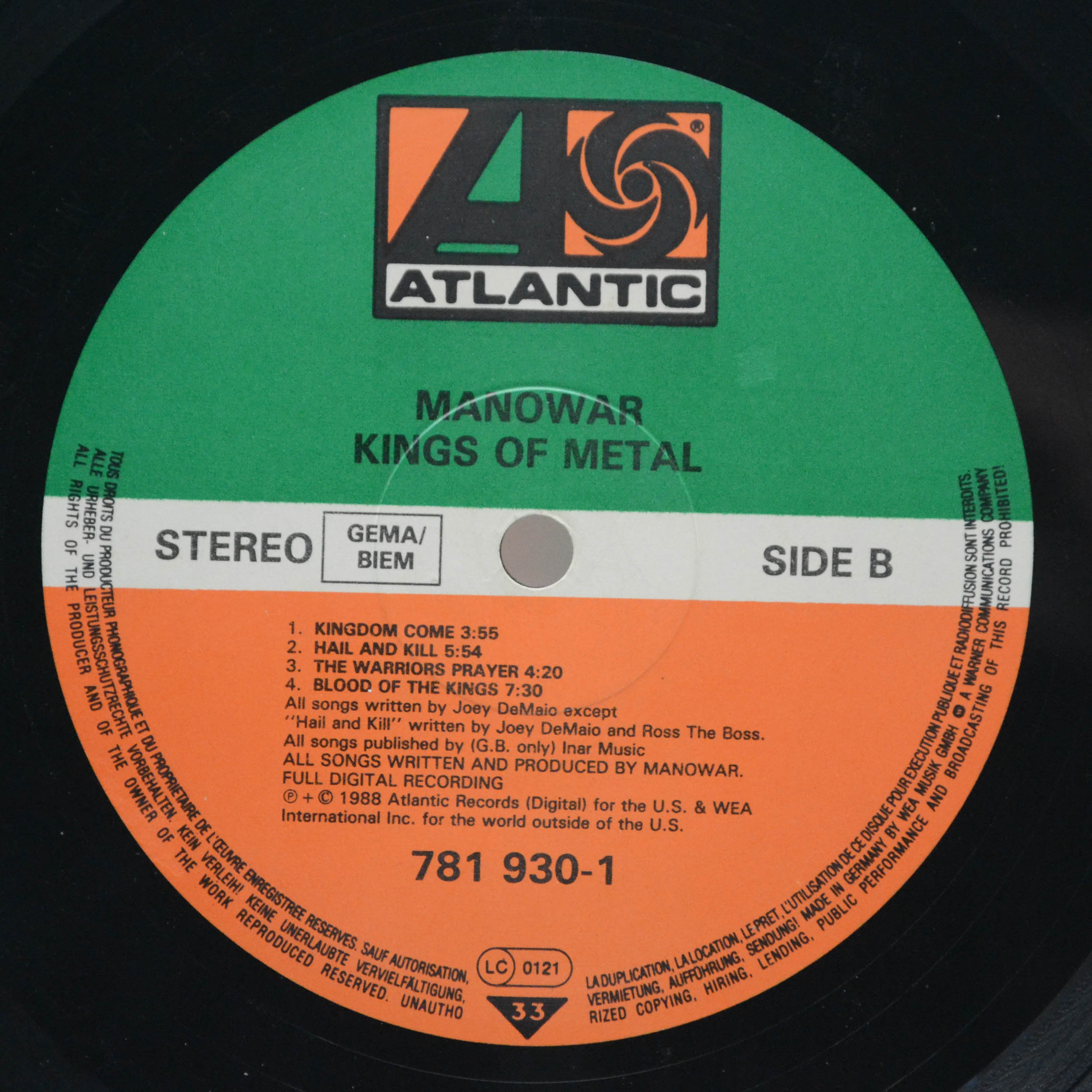 Manowar — Kings Of Metal, 1988