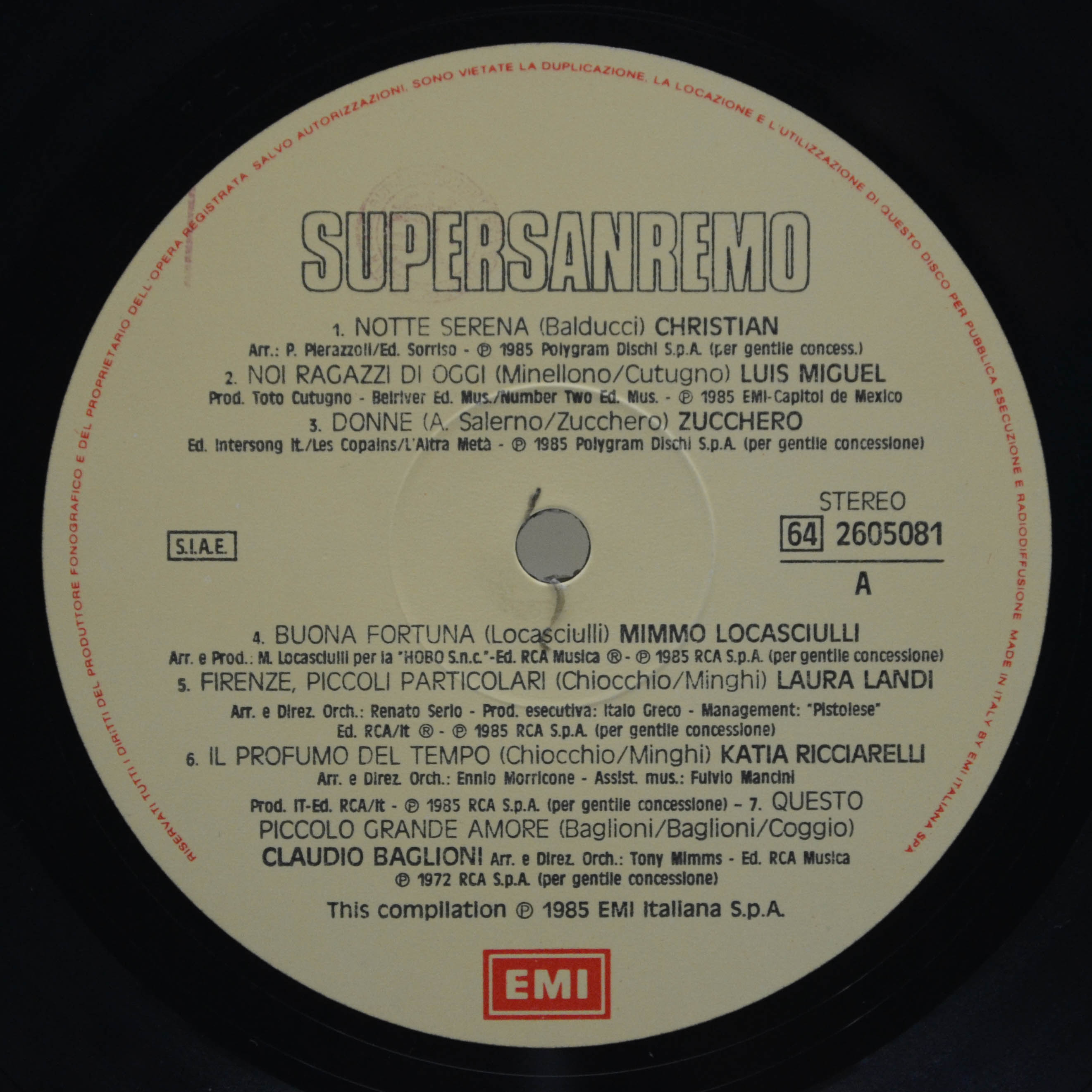 Various — Supersanremo 1985, 1985