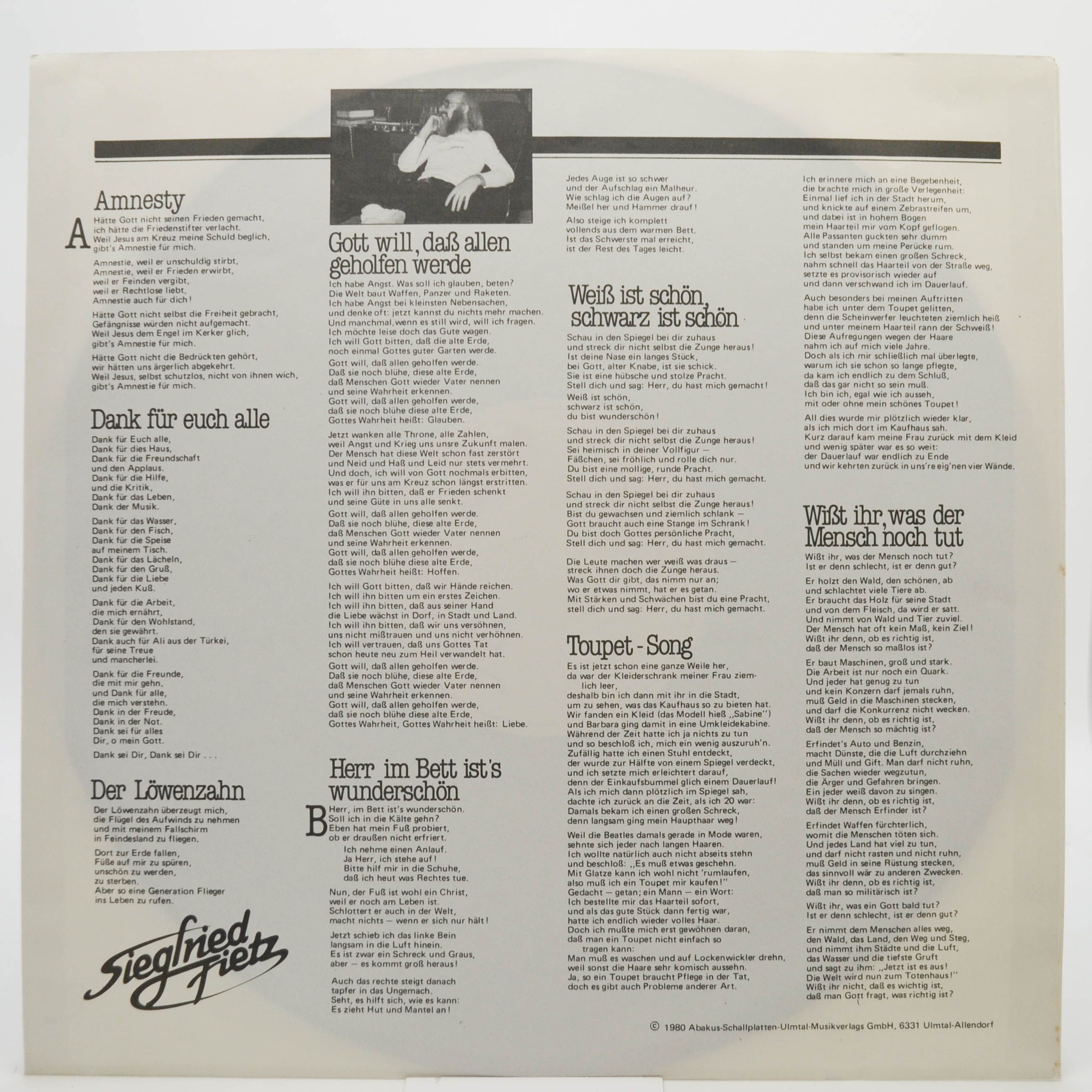 Виниловая пластинка Siegfried Fietz — In Concert (2LP), 1980