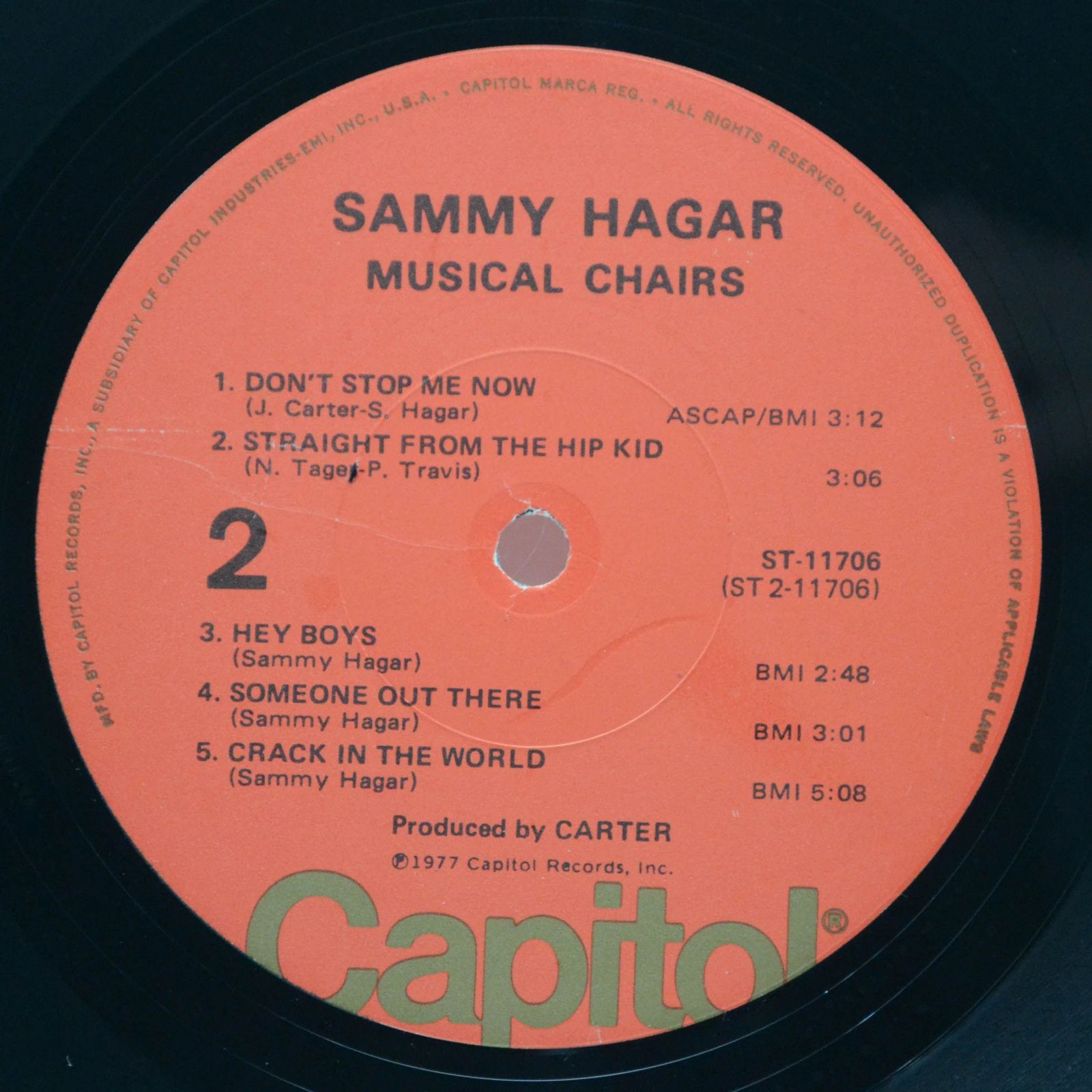 Виниловая пластинка Sammy Hagar — Musical Chairs (1-st, USA), 1977