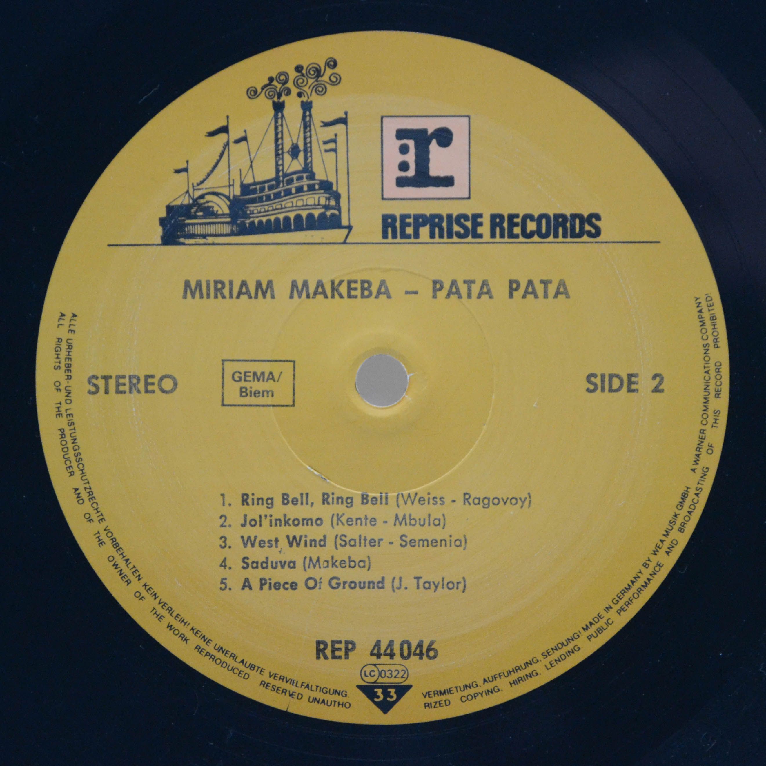 Виниловая пластинка Miriam Makeba — Pata Pata, 1967