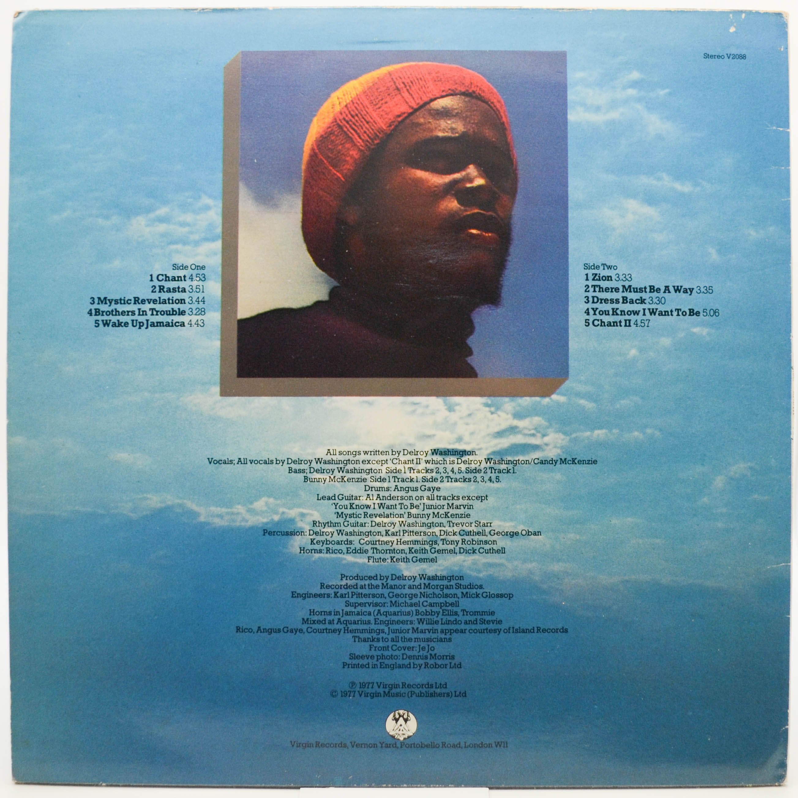 Виниловая пластинка Delroy Washington — Rasta (UK), 1977