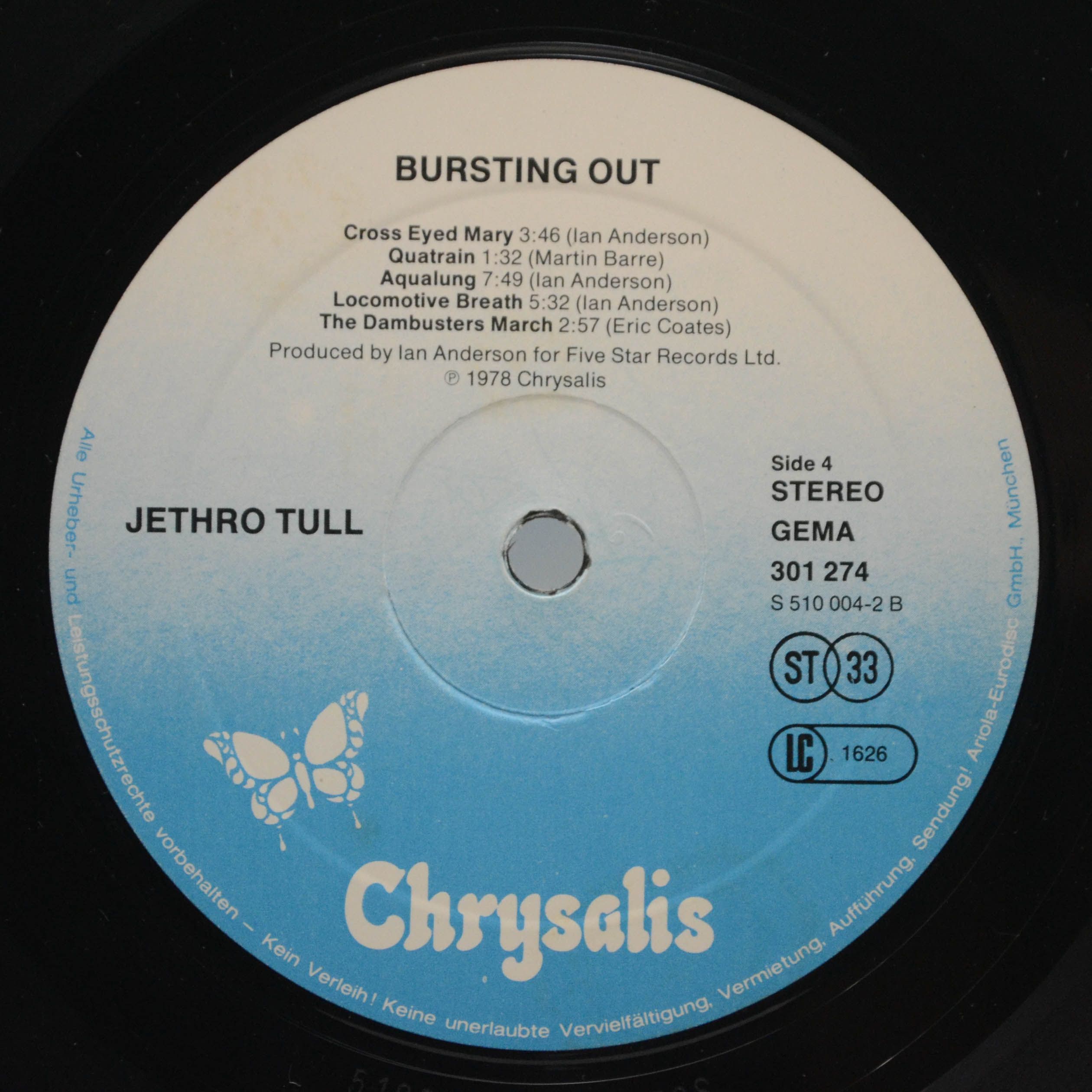 Jethro Tull — Live - Bursting Out (2LP), 1978