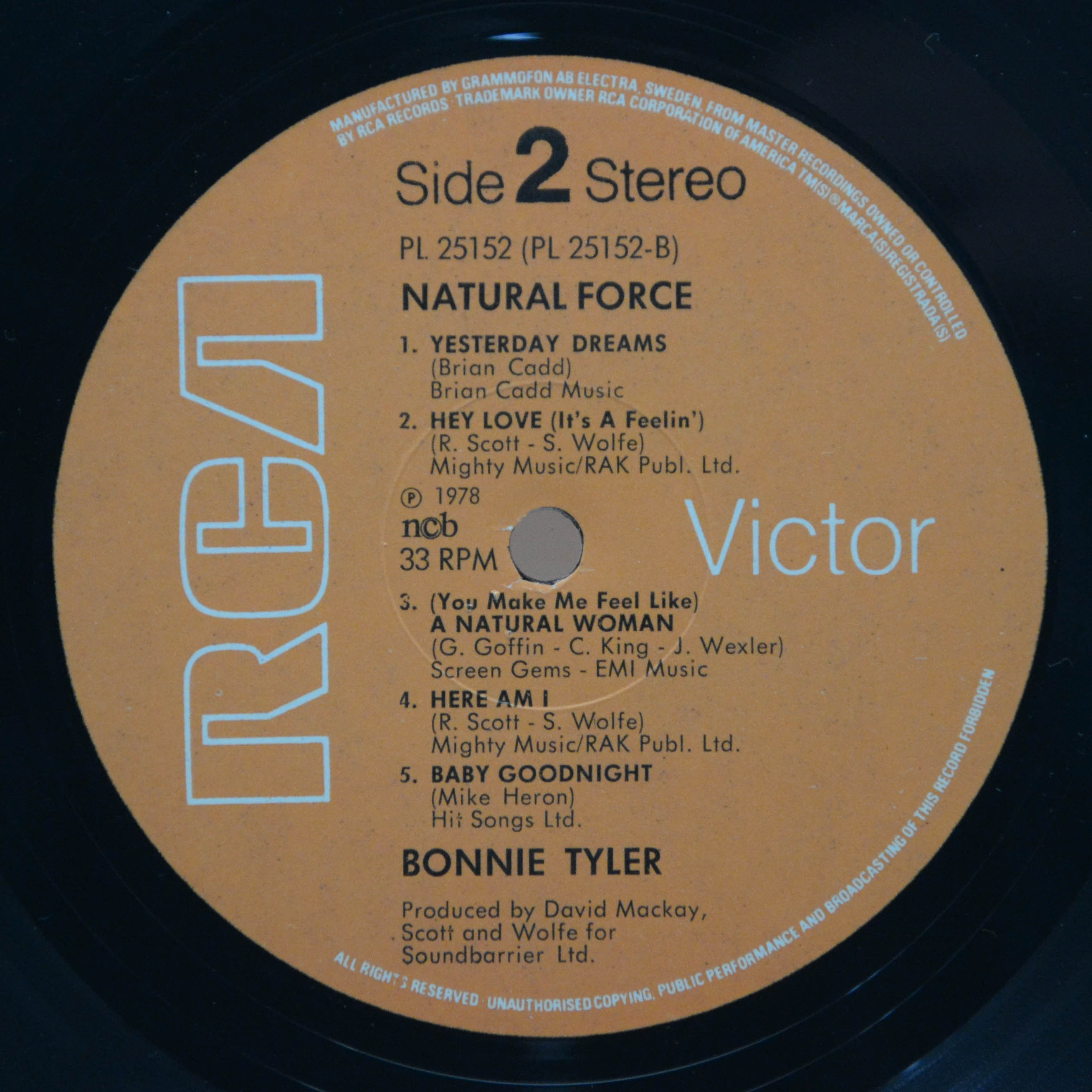 Виниловая пластинка Bonnie Tyler — Natural Force, 1978