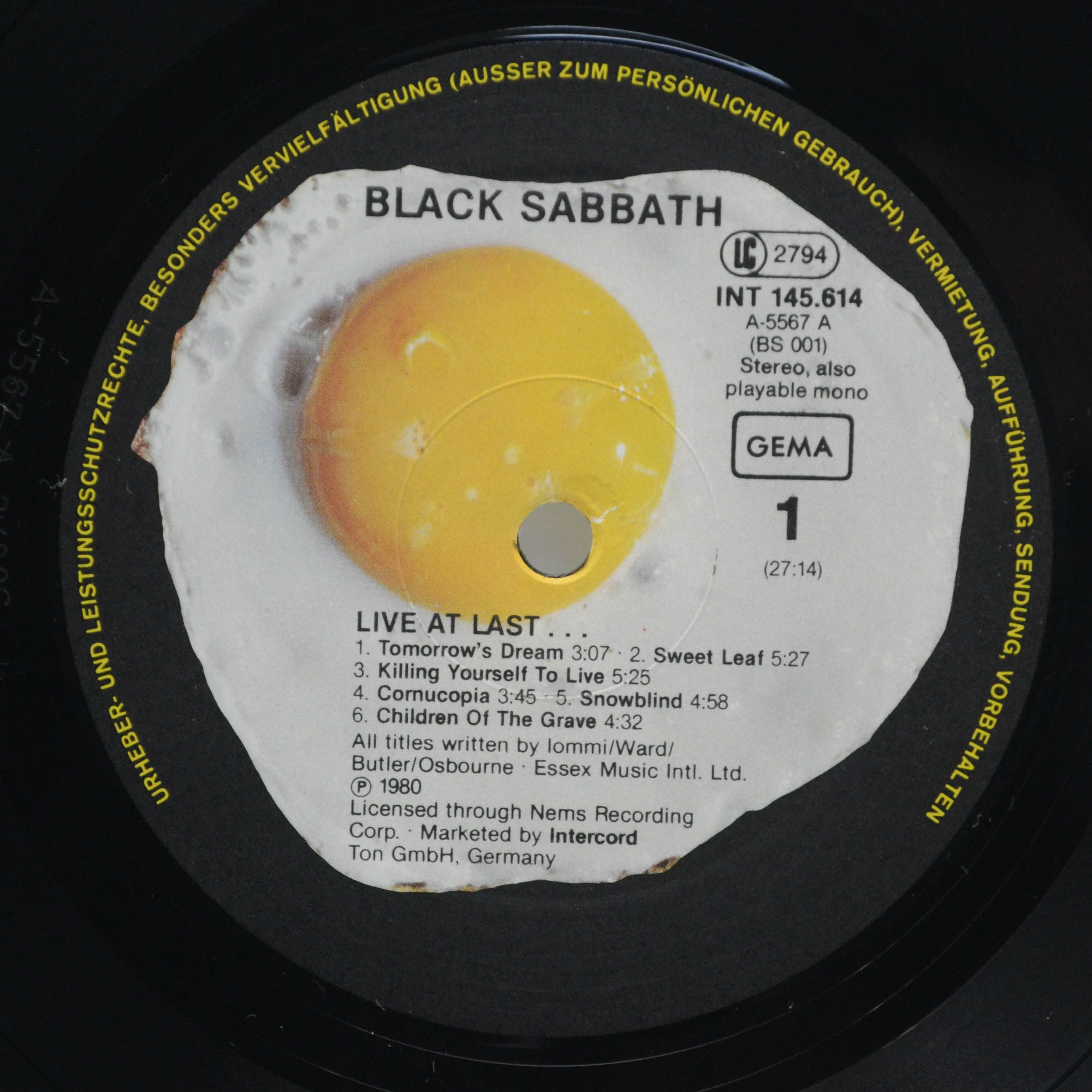 Black Sabbath — Live At Last, 1980