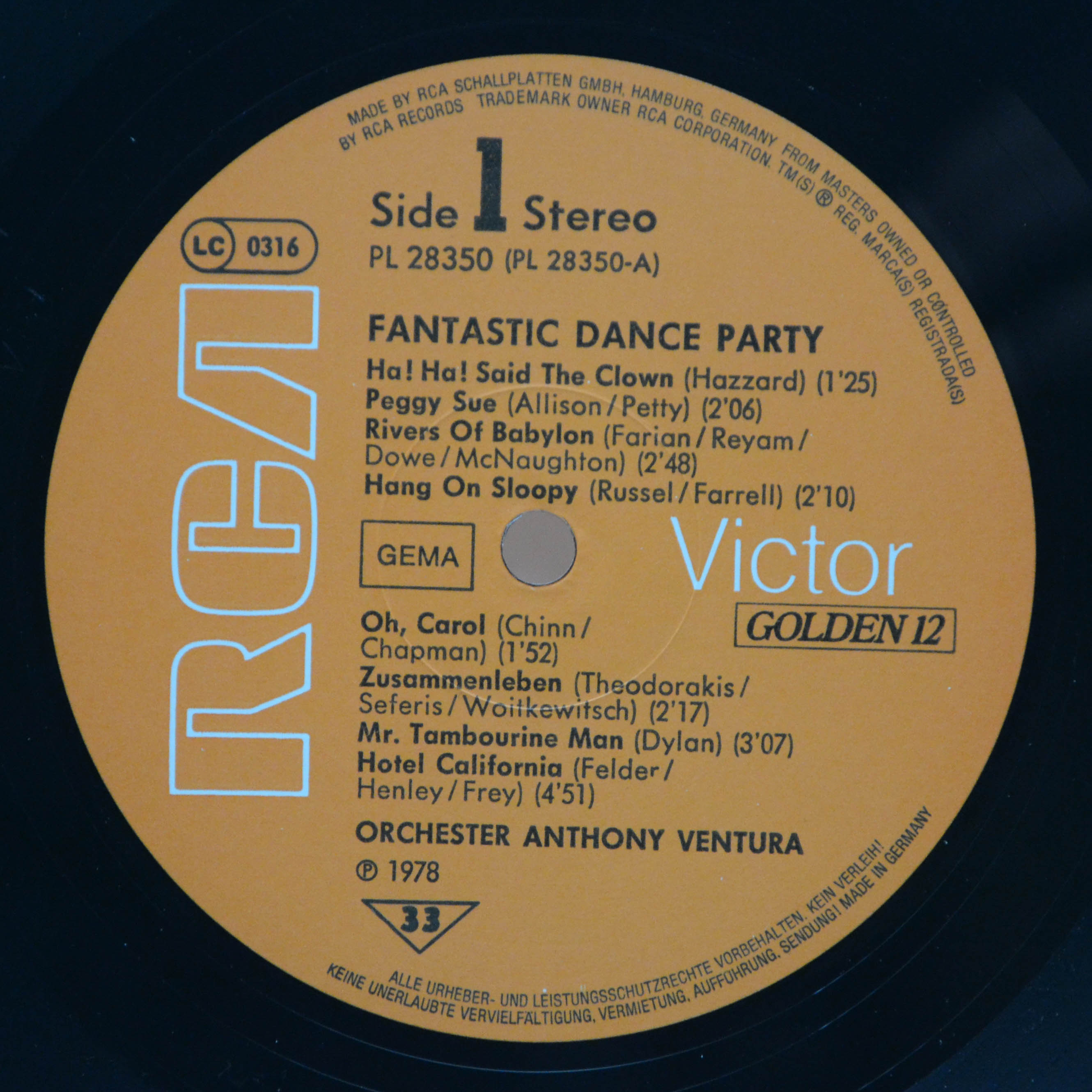 Orchester Anthony Ventura — Fantastic Dance Party, 1979