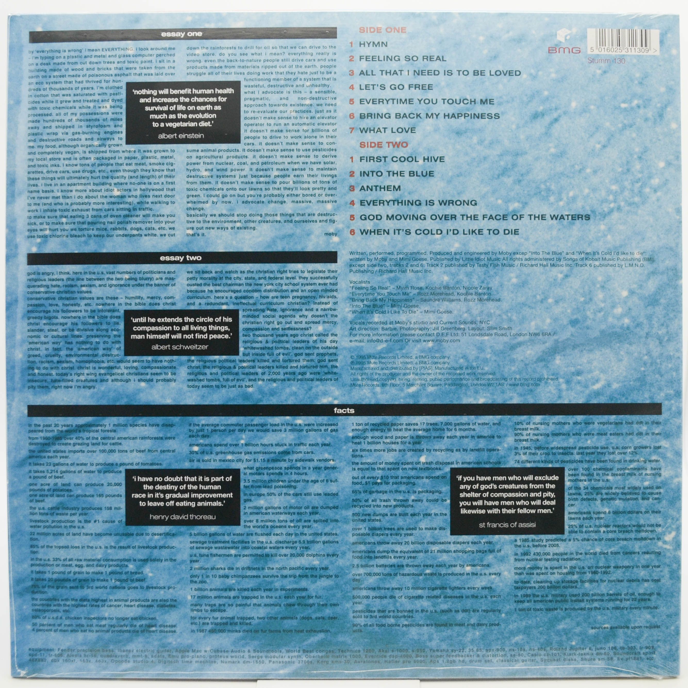Виниловая пластинка Moby — Everything Is Wrong (UK), 1995