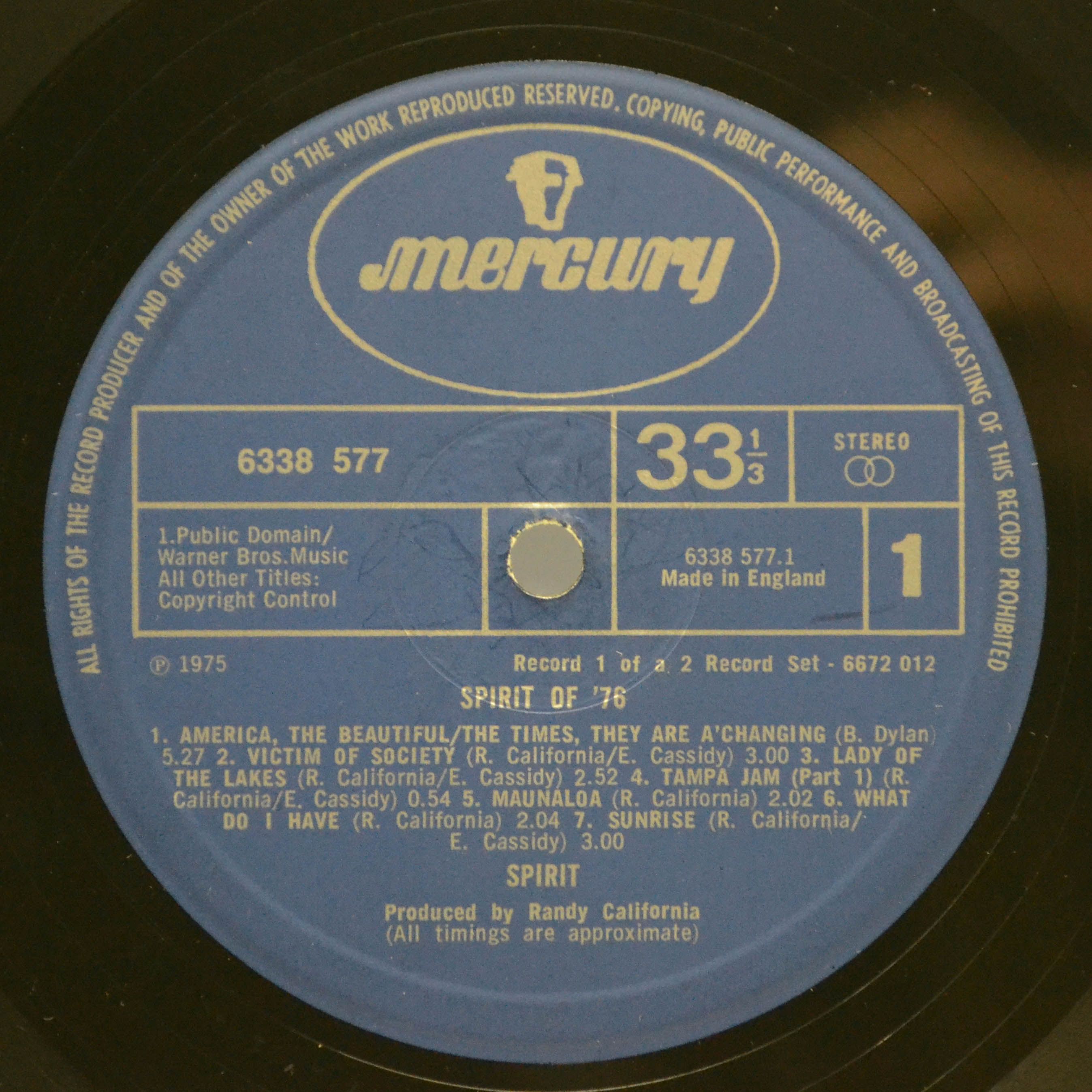 Spirit — Spirit Of '76 (2LP, UK), 1975