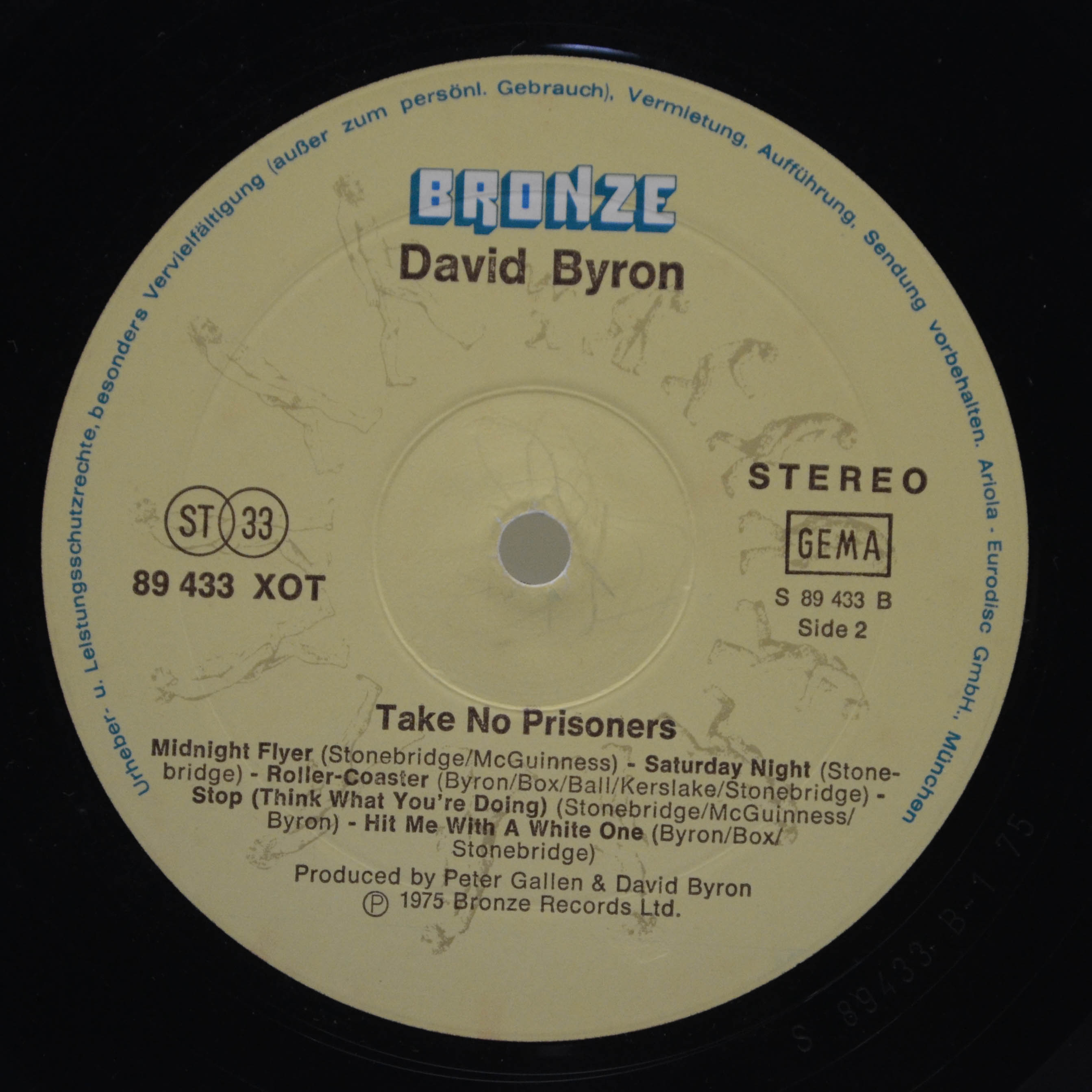 Виниловая пластинка David Byron — Take No Prisoners, 1975
