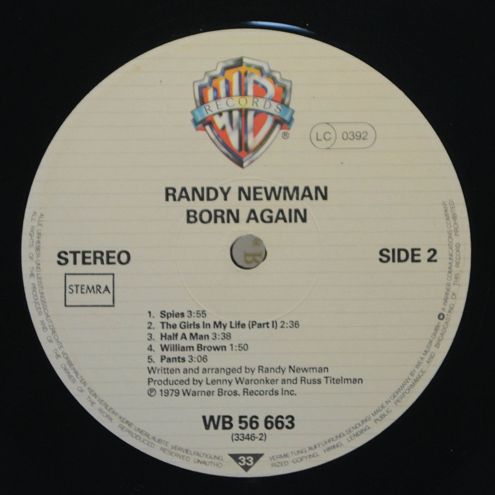 Виниловая пластинка Randy Newman — Born Again, 1979