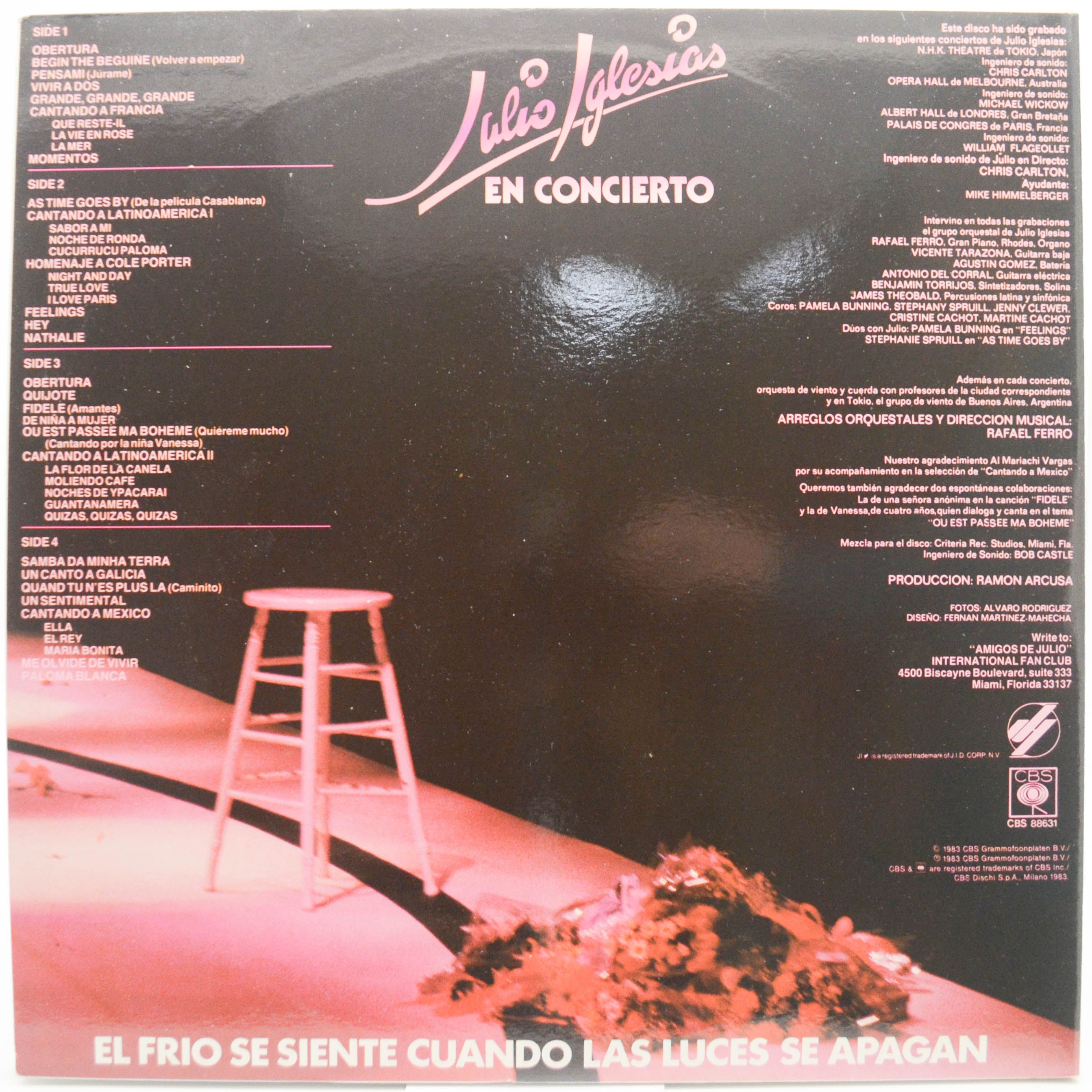 Julio Iglesias — En Concierto (2LP), 1983