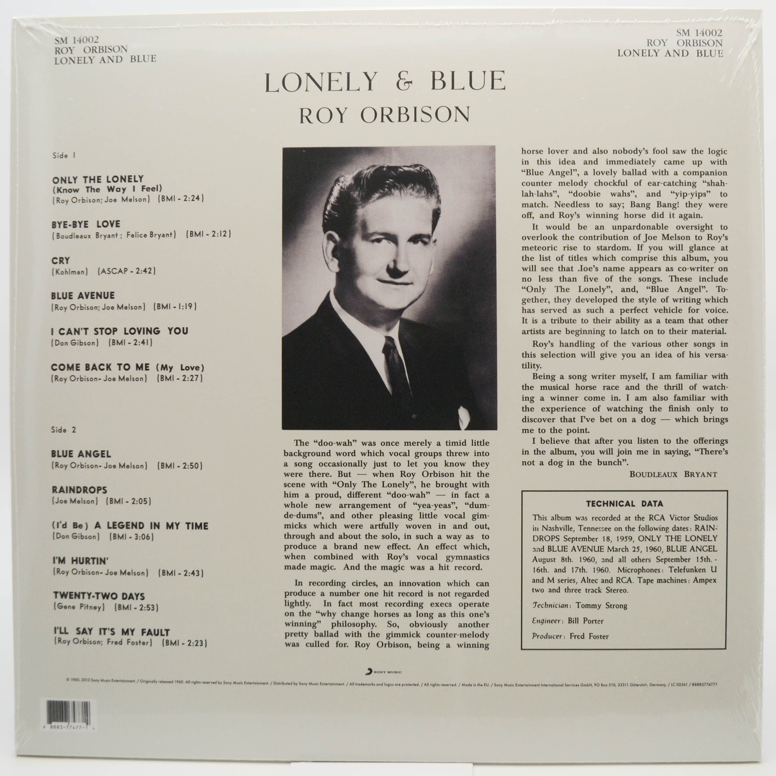 Виниловая пластинка Roy Orbison — Lonely And Blue, 1961