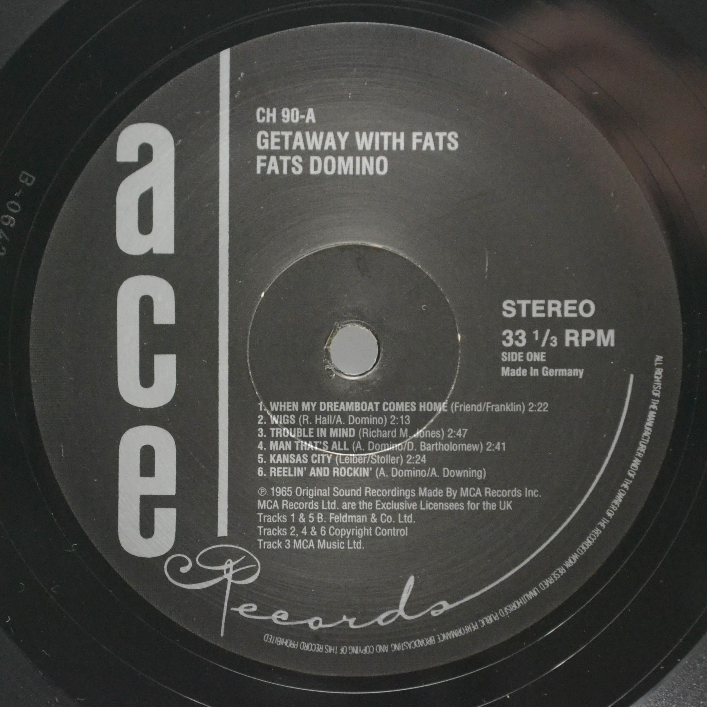 Виниловая пластинка Fats Domino — Getaway With Fats Domino, 1965