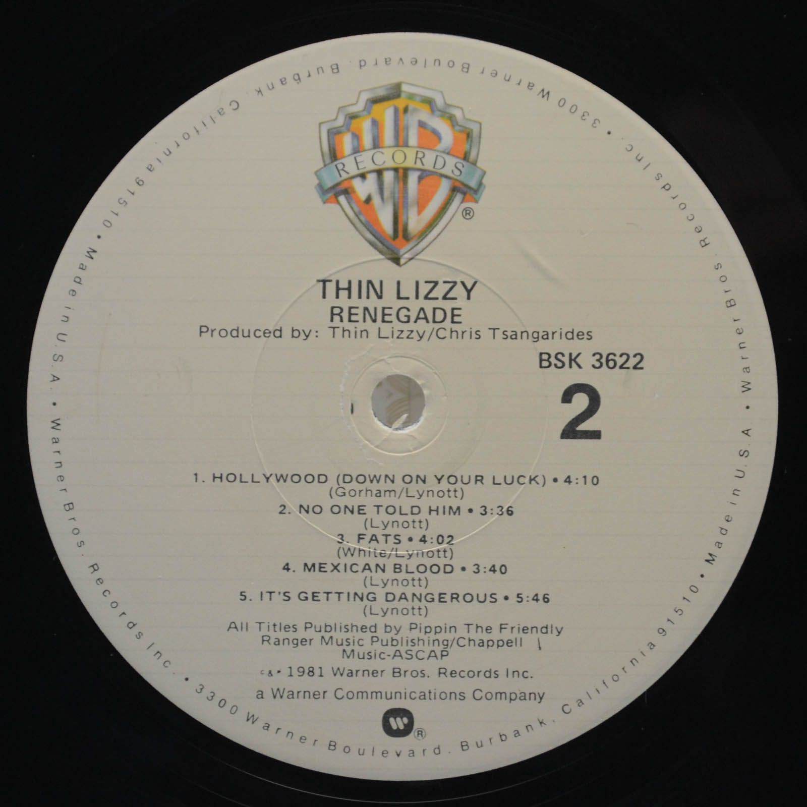 Виниловая пластинка Thin Lizzy — Renegade (USA), 1981