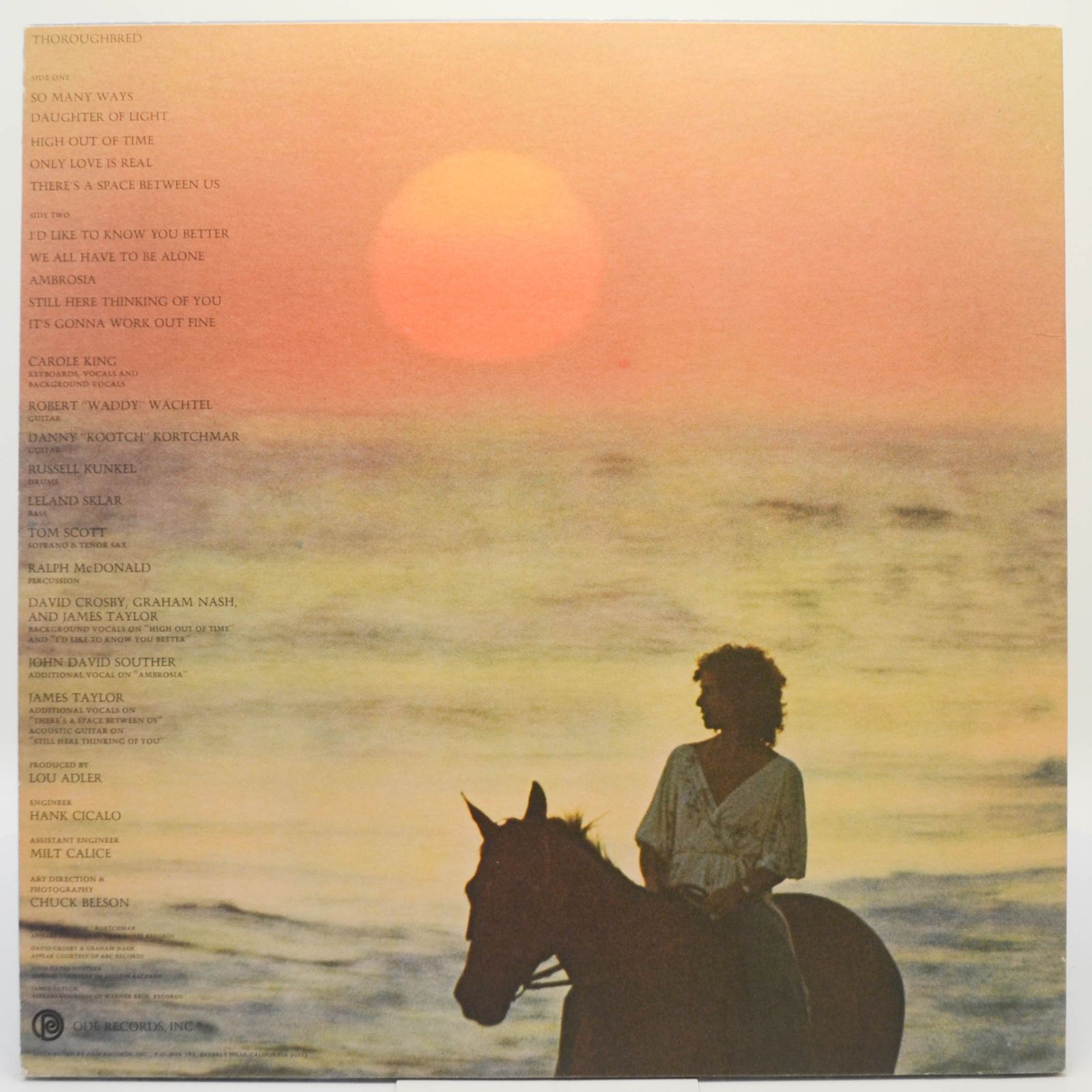 Виниловая пластинка Carole King — Thoroughbred, 1975