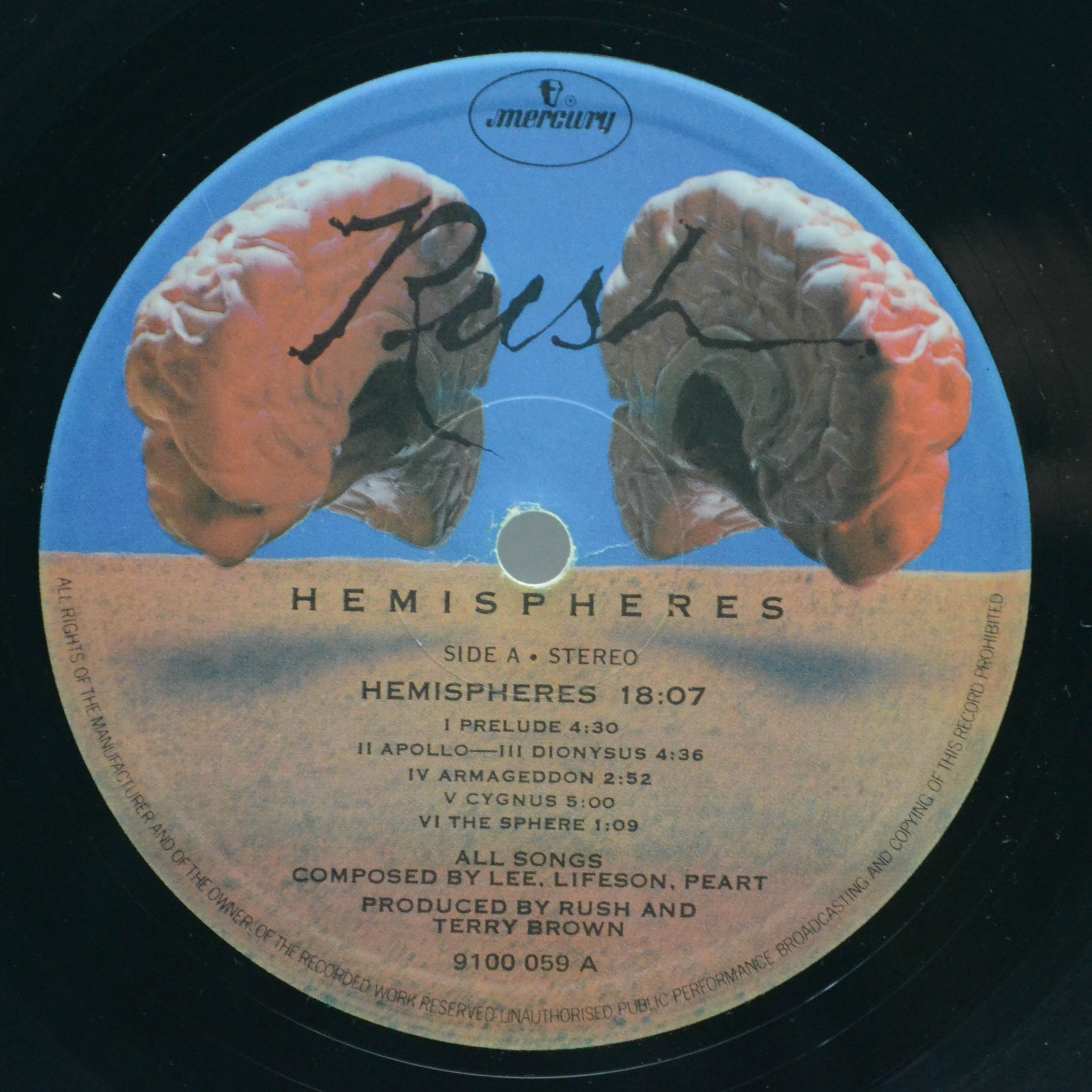 Виниловая пластинка Rush — Hemispheres (UK), 1978