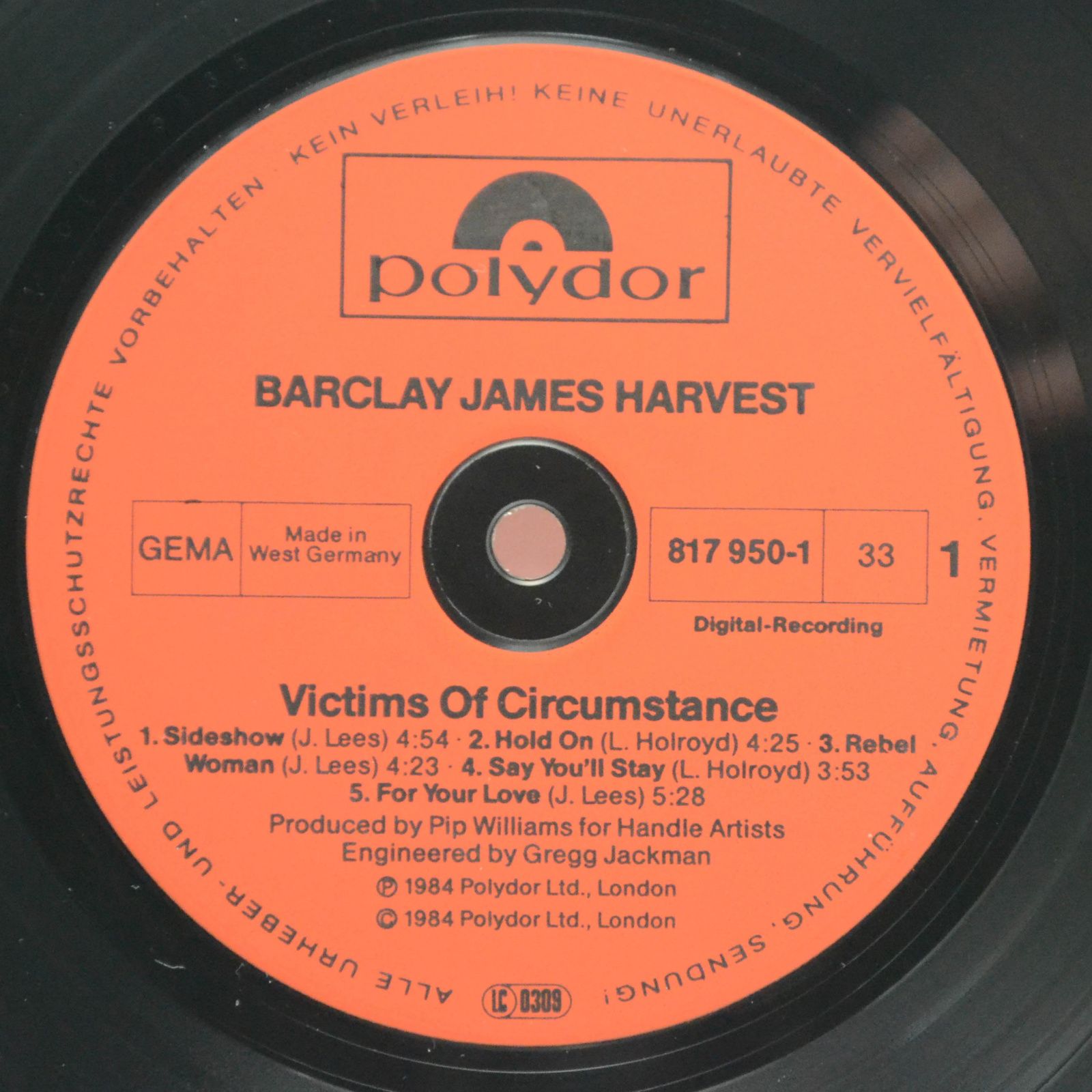 Виниловая пластинка Barclay James Harvest — Victims Of Circumstance, 1984