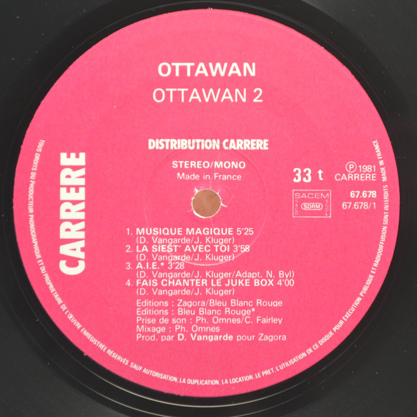 Виниловая пластинка Ottawan — 2 (France), 1981