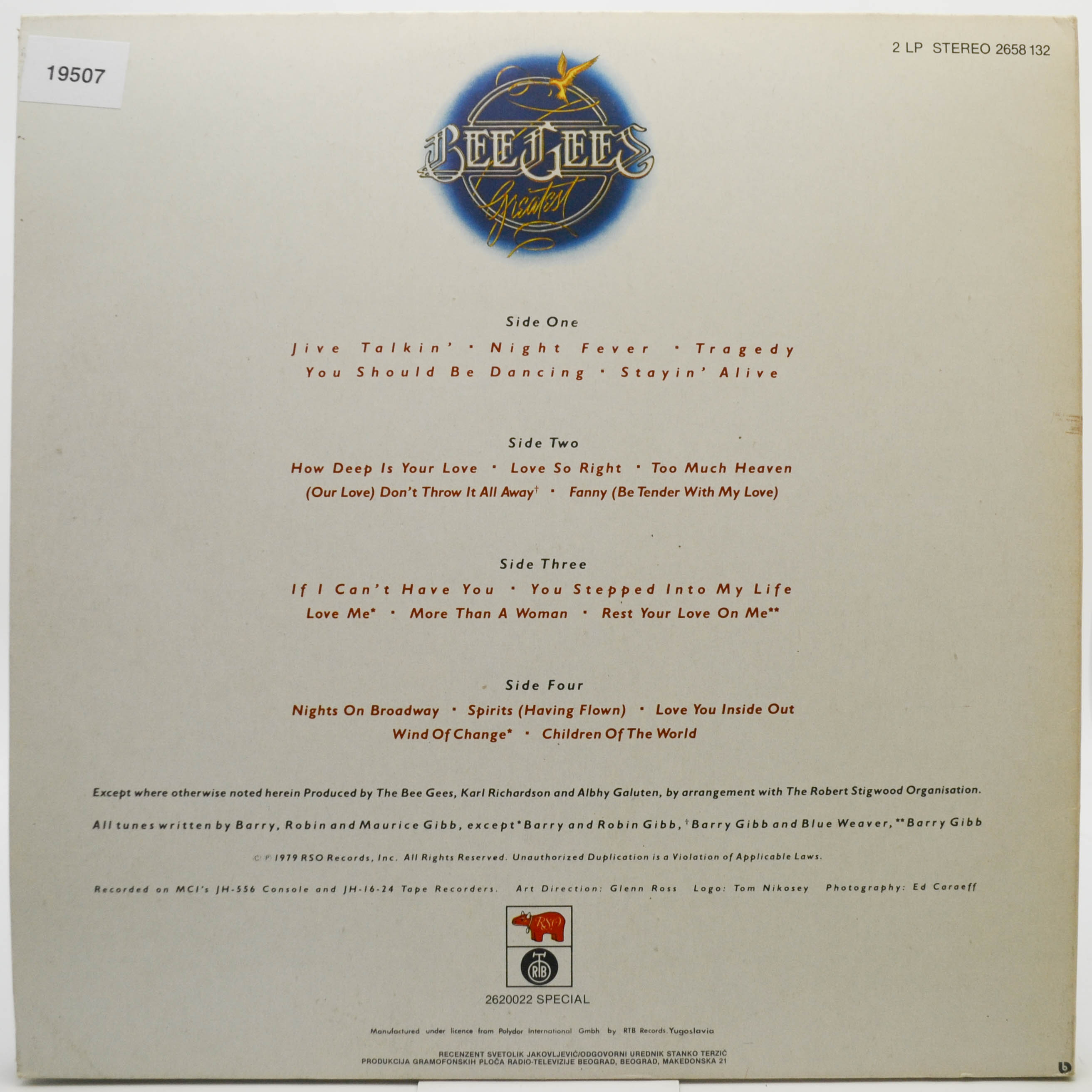 Bee Gees — Greatest (2LP), 1980