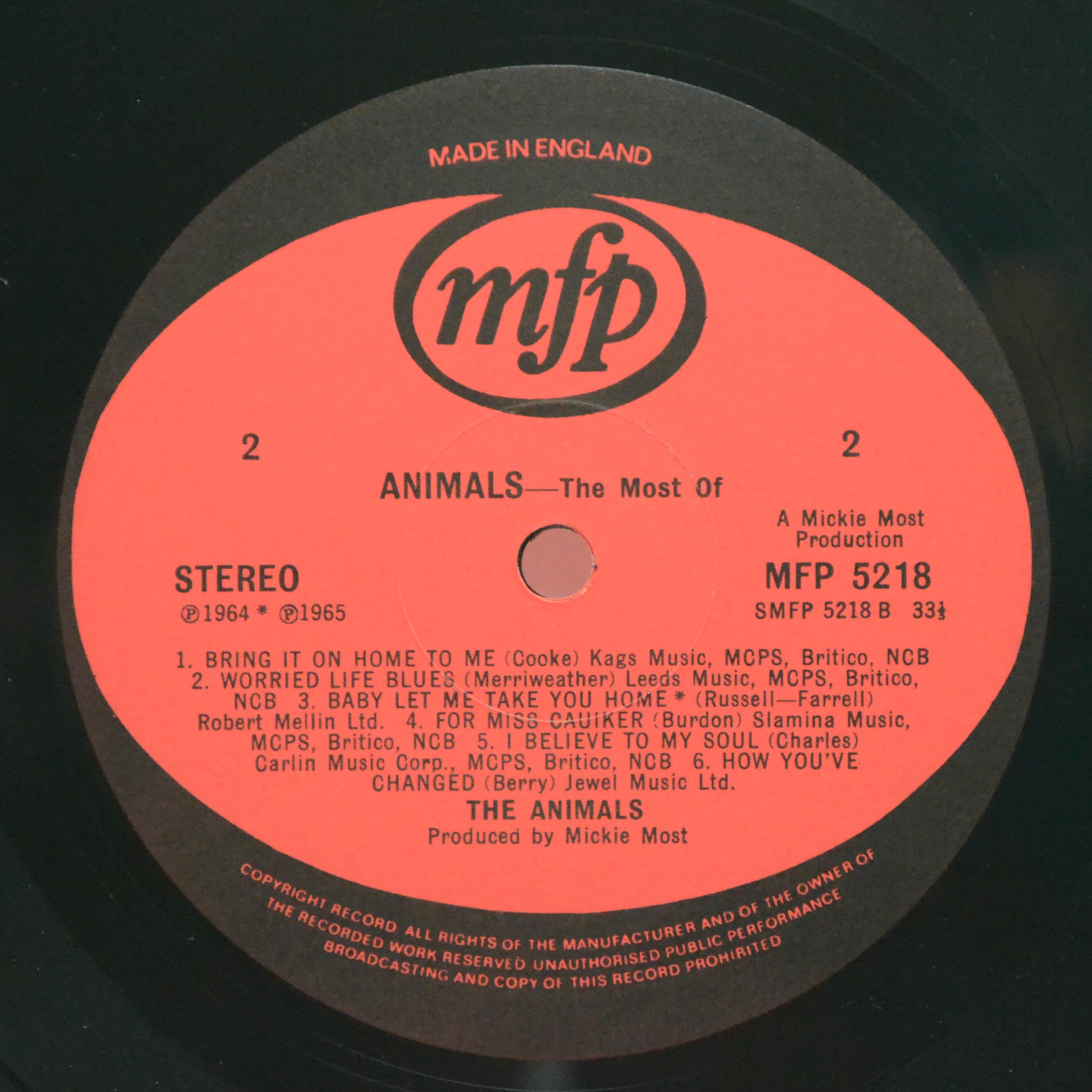 Виниловая пластинка Animals — The Most Of (UK), 1971
