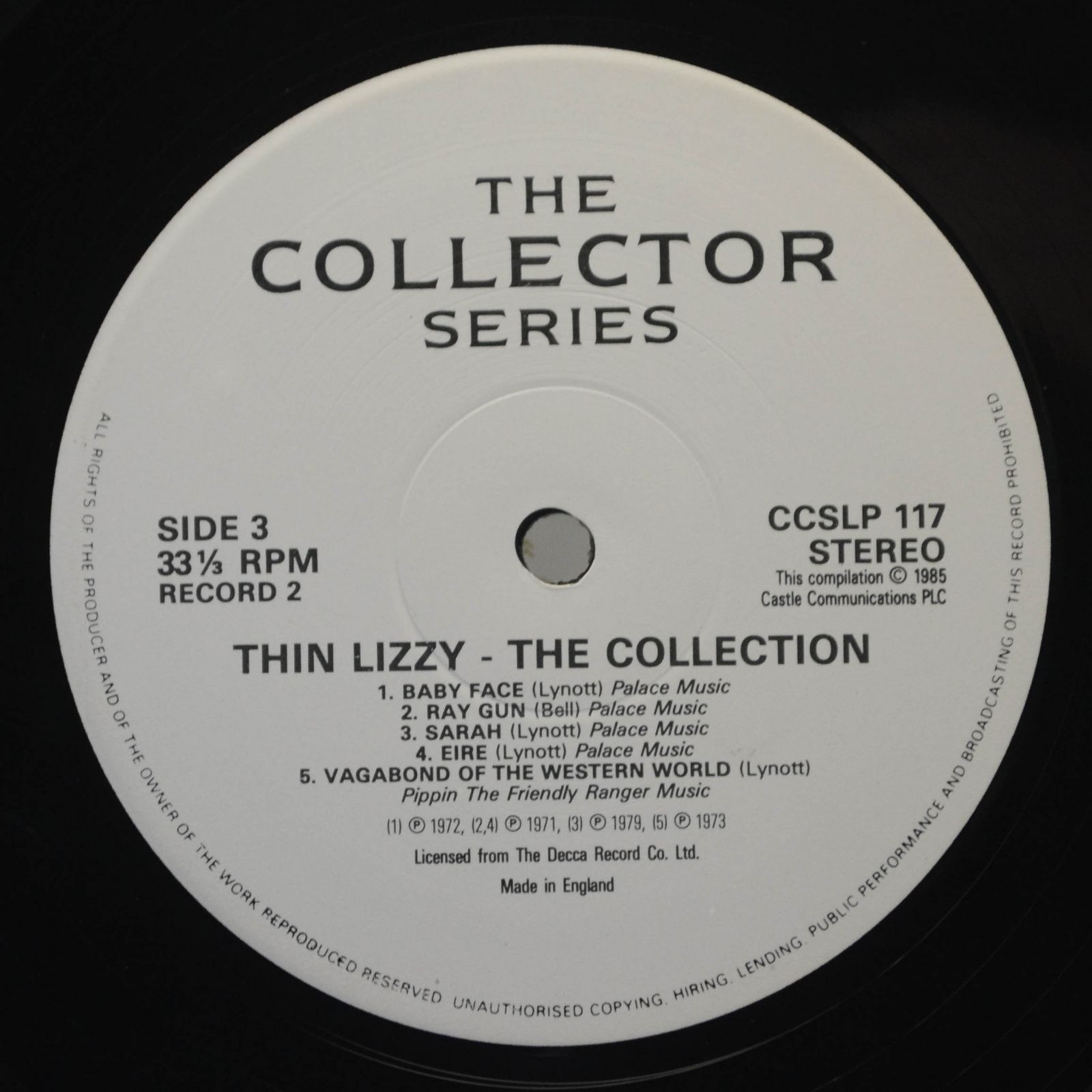 Виниловая пластинка Thin Lizzy — The Collection (2LP, UK), 1985