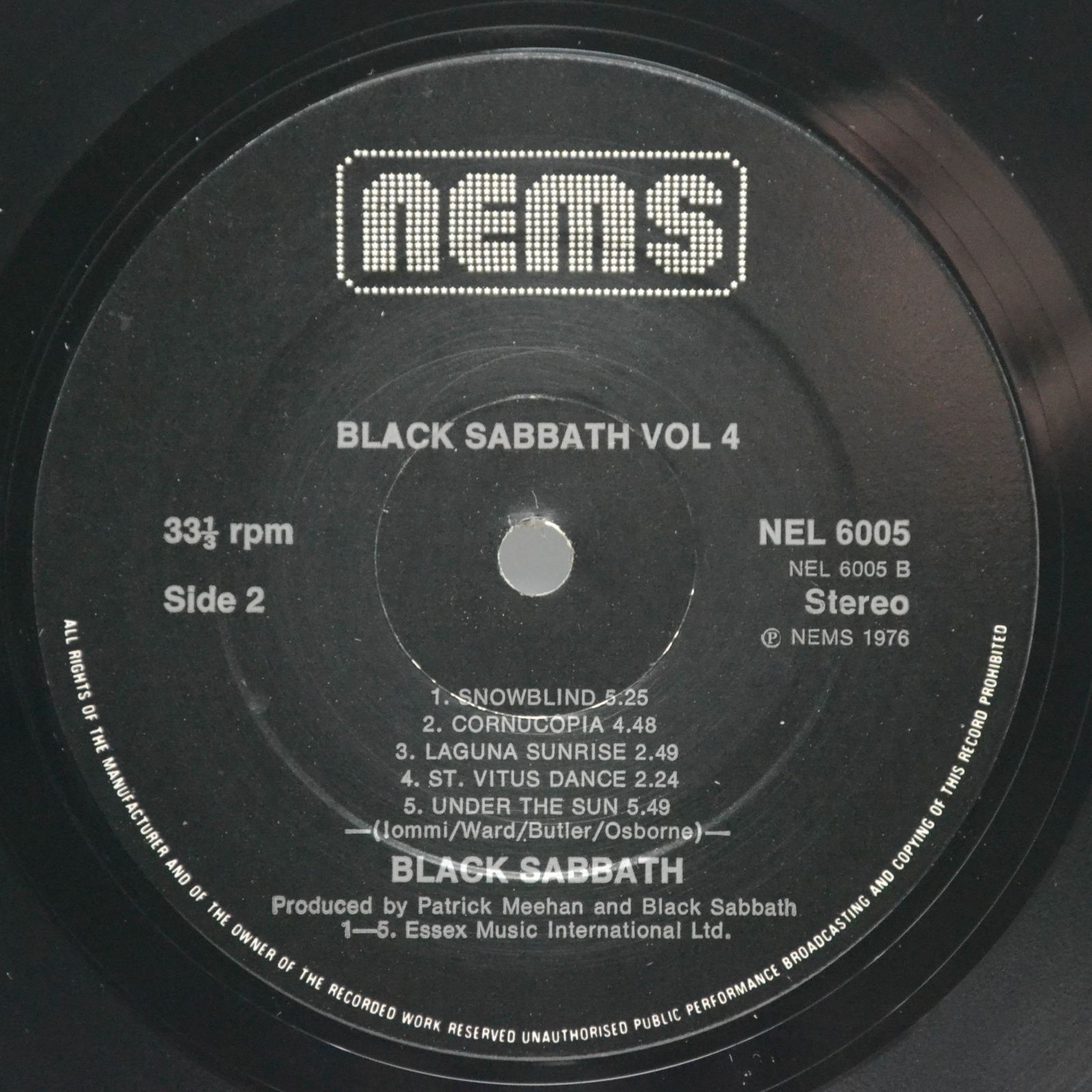 Black Sabbath — Black Sabbath Vol 4 (UK), 1972