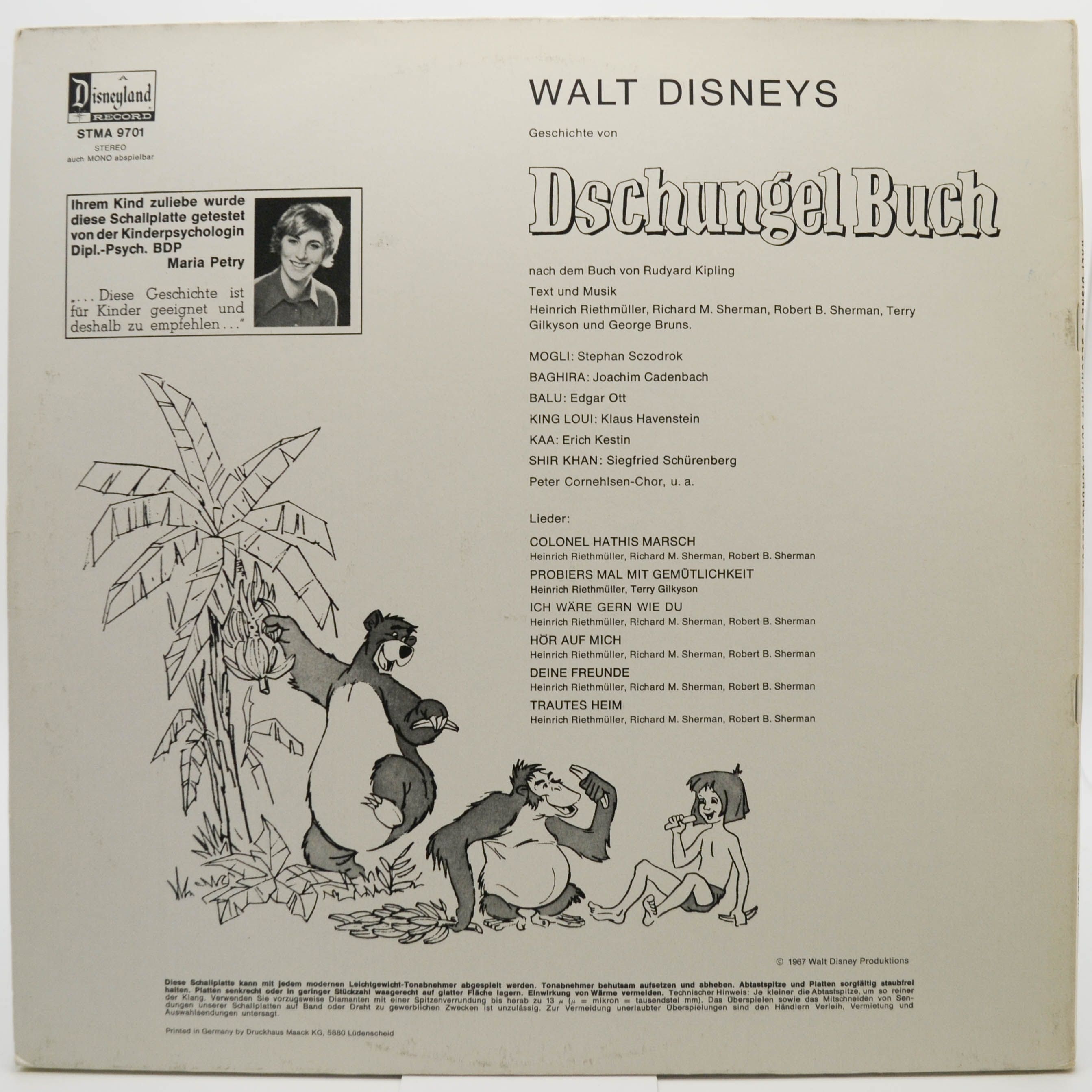 Виниловая пластинка Walt Disney — Dschungel Buch (booklet), 1972