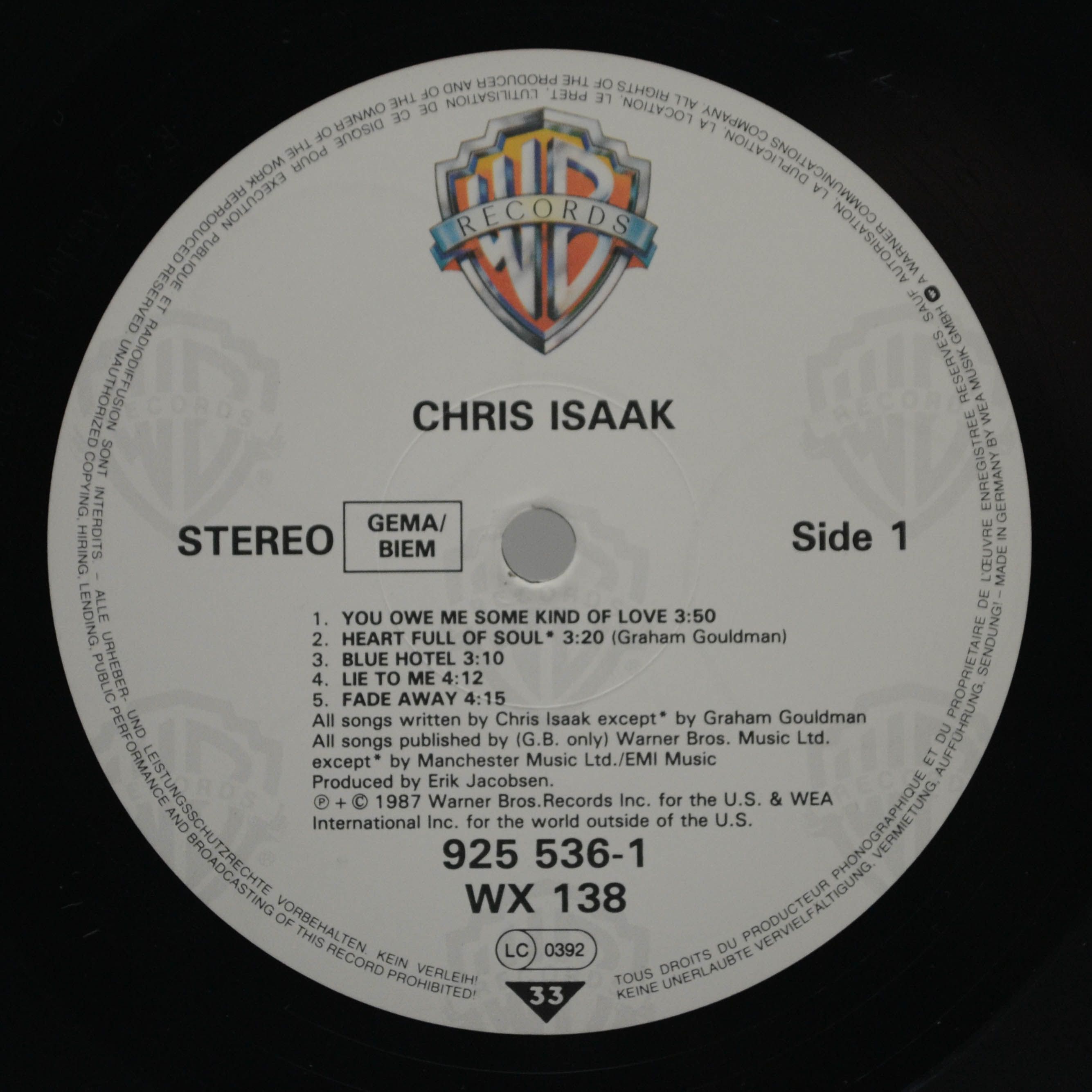Chris Isaak — Chris Isaak, 1987
