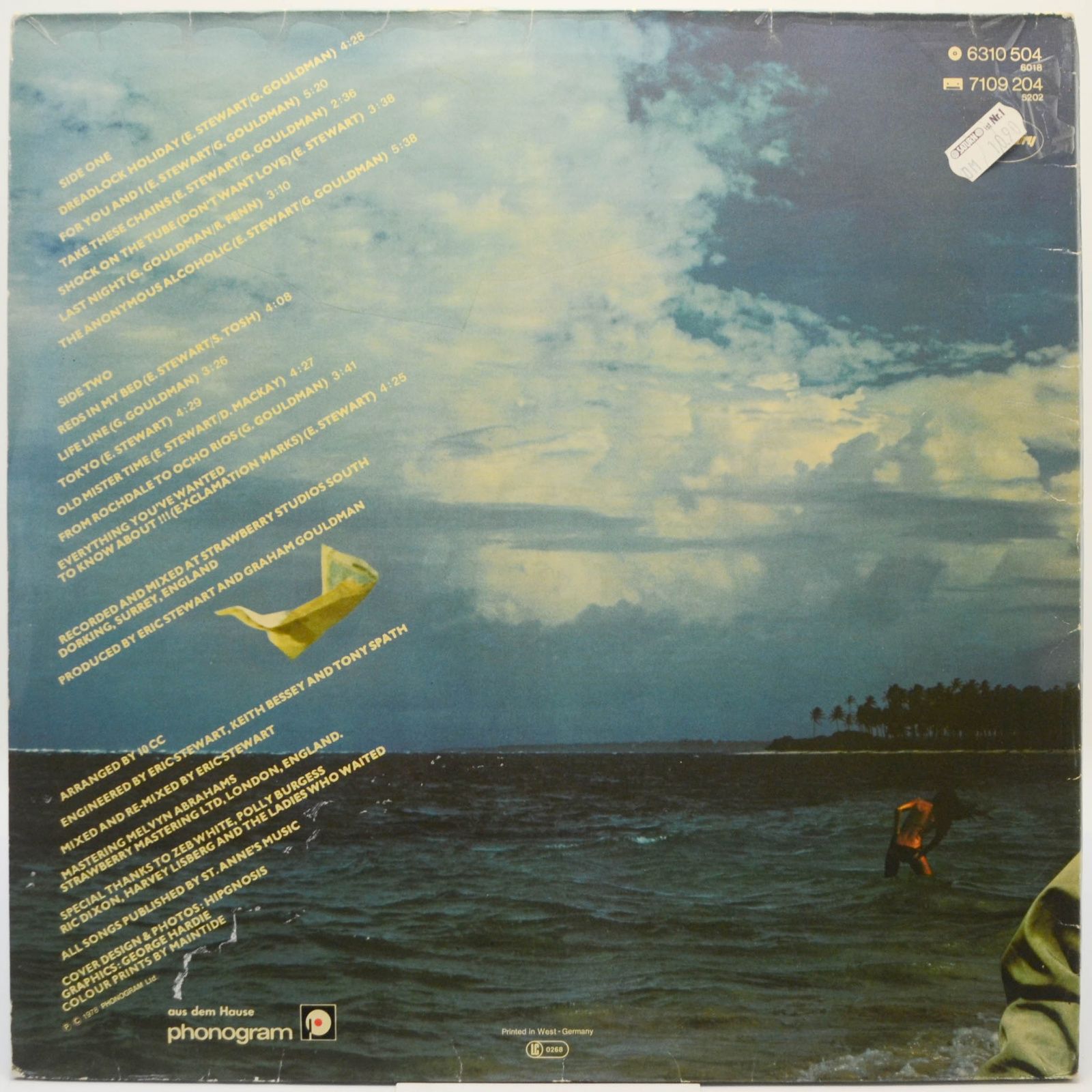 Виниловая пластинка 10cc — Bloody Tourists, 1978