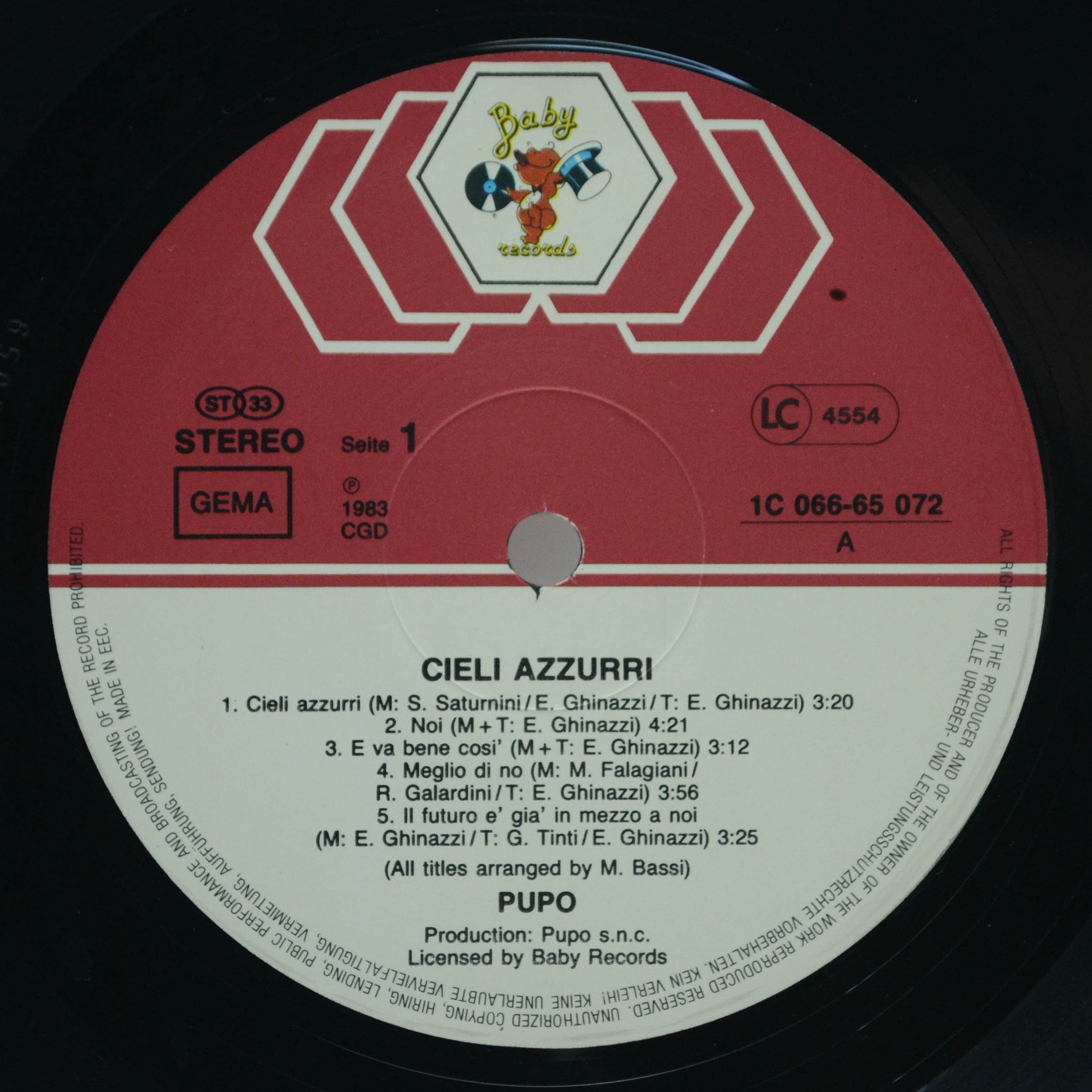 Pupo — Cieli Azzurri, 1983