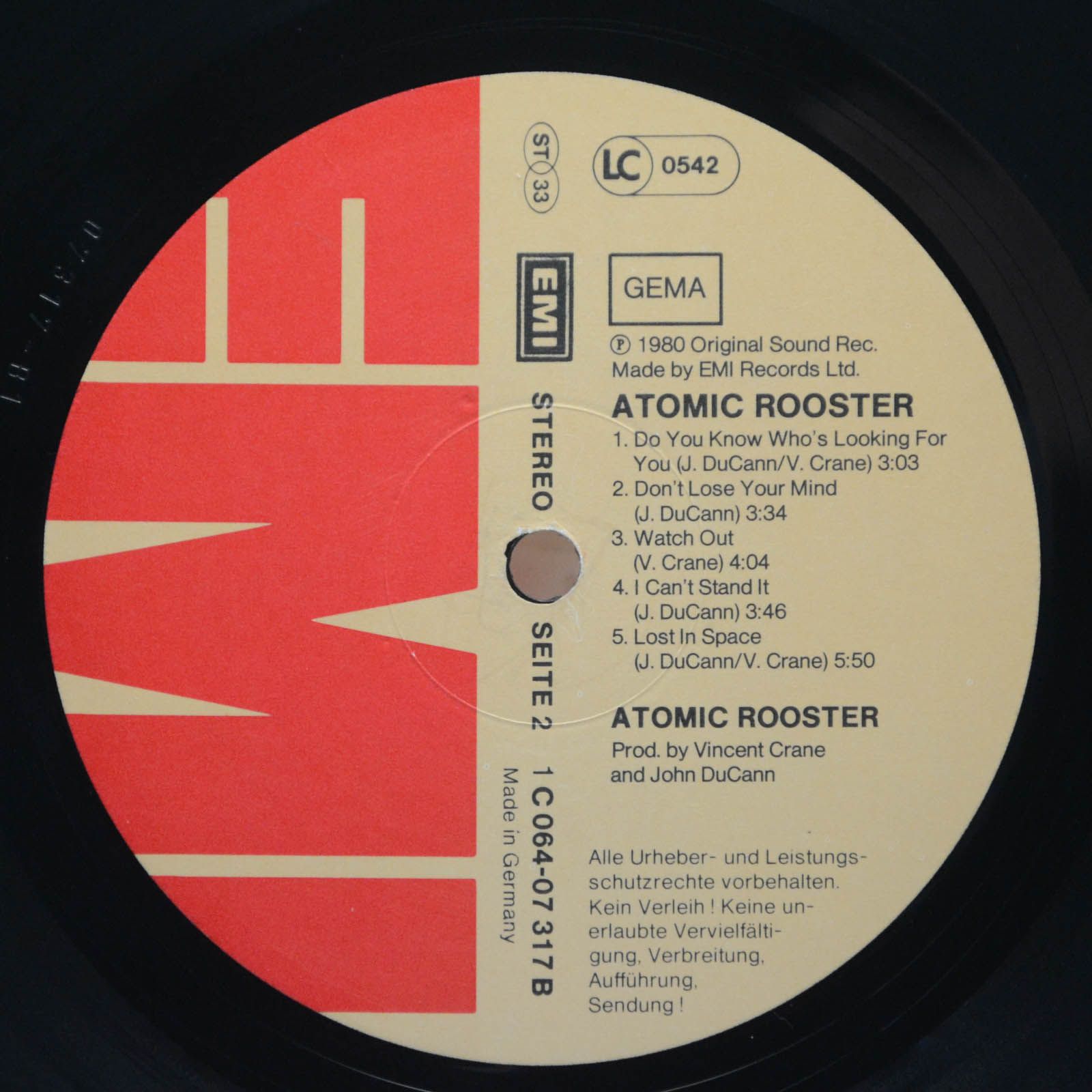 Виниловая пластинка Atomic Rooster — Atomic Rooster, 1980